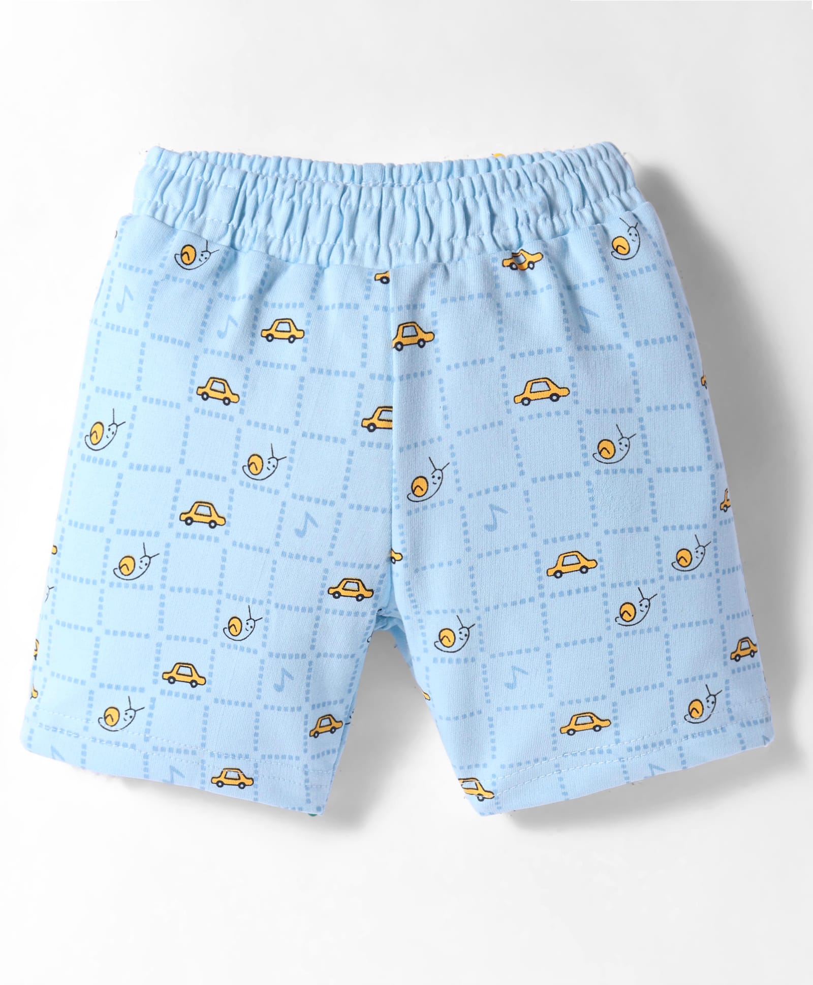 Tango Looper Knit Knee Length Shorts with Vehicle Print - Light Blue-picture-16