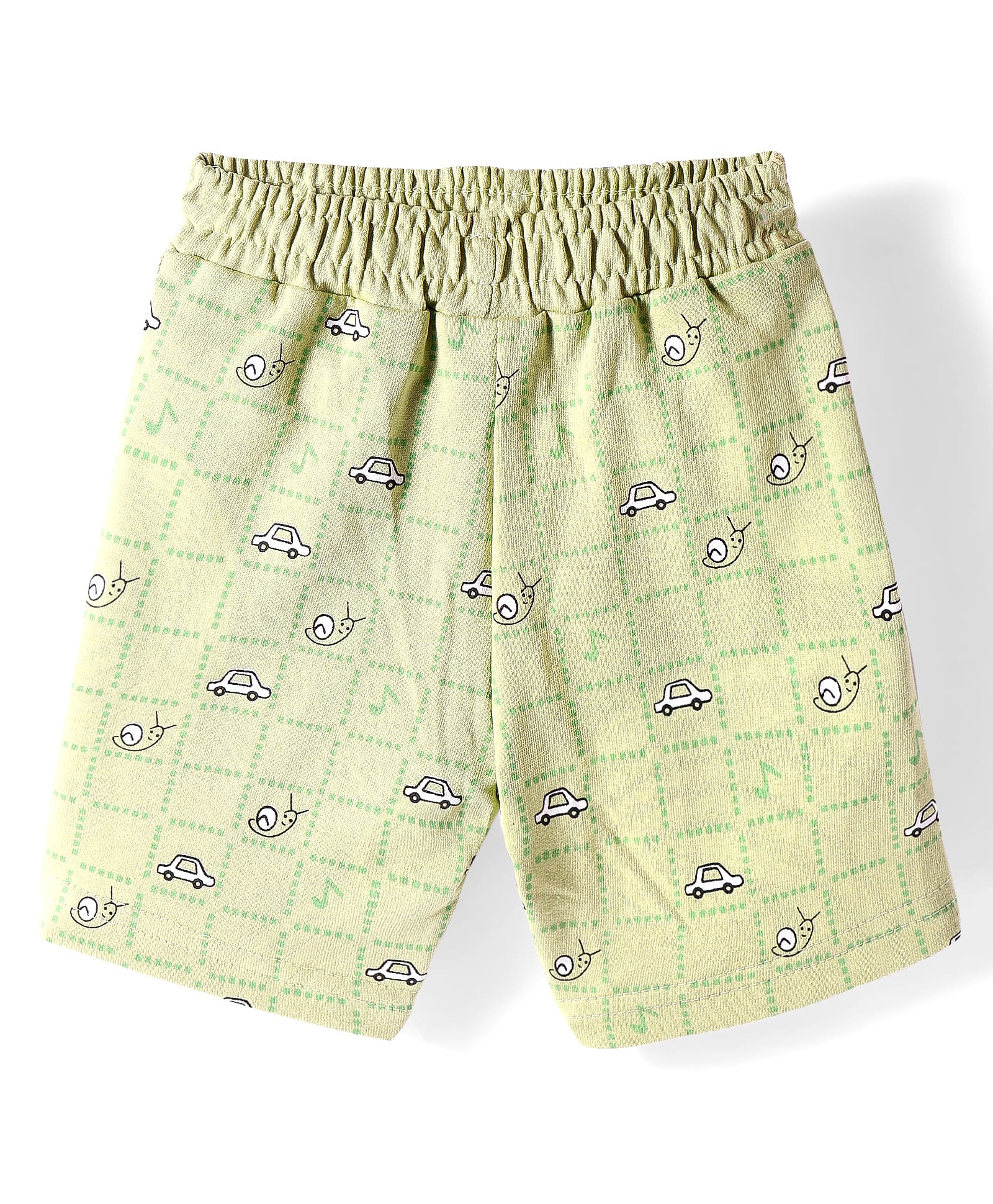 Tango Looper Knit Knee Length Shorts with Vehicle Print - Light Green-picture-43