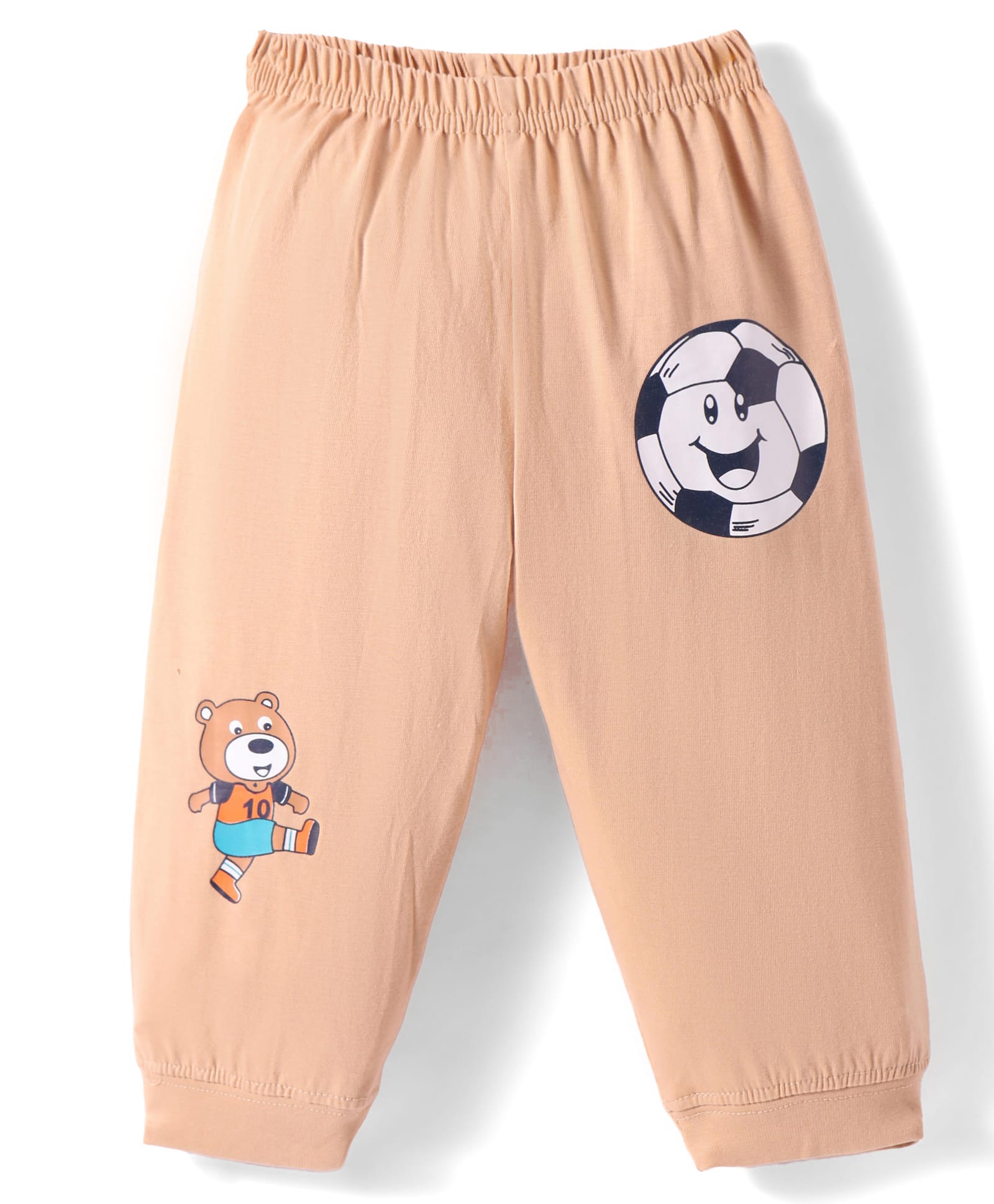Tango Single Jersey Knit Full Length Lounge Pant with Sport Theme Print - Tan-image-24