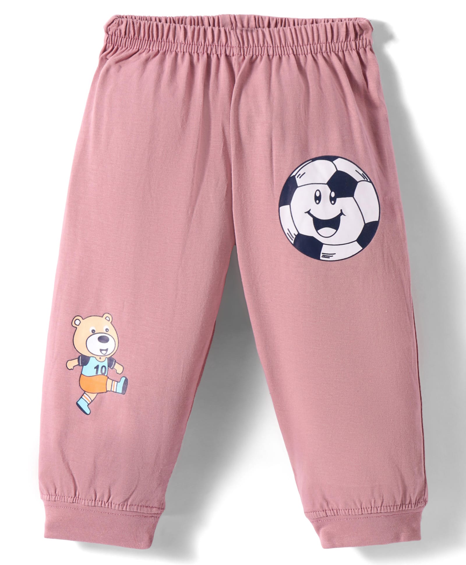 Tango Single Jersey Knit Full Length Lounge Pant with Sport Theme Print - Rose Gold-image-26
