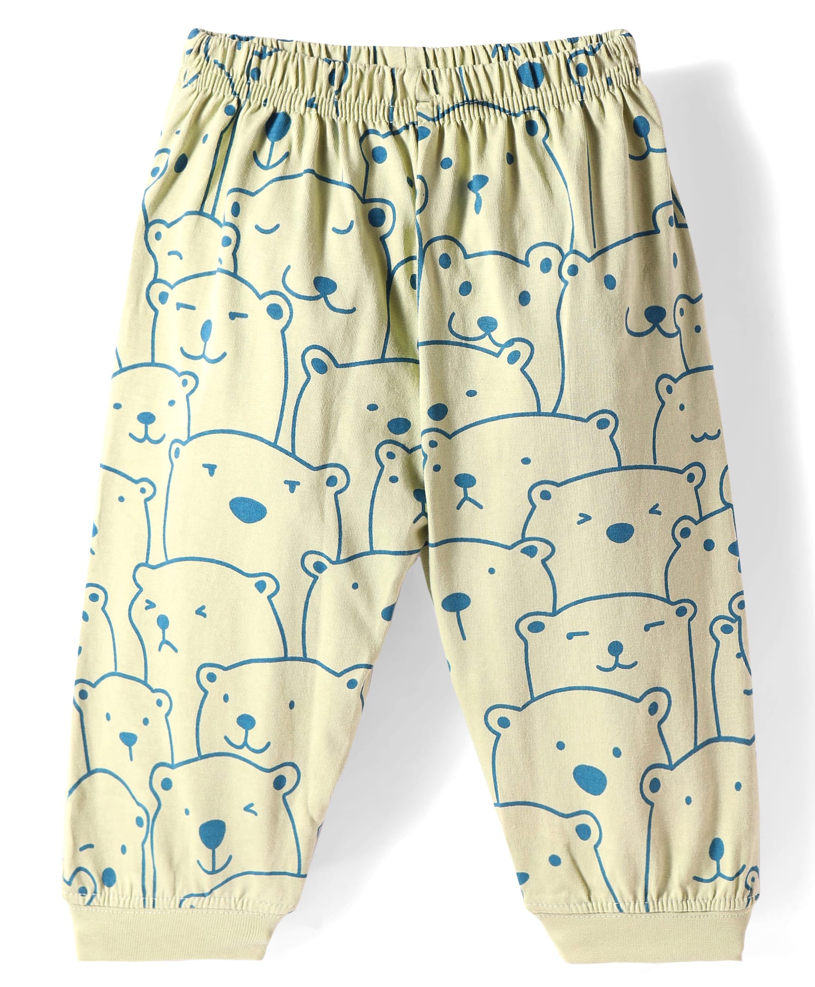 Tango Single Jersey Knit Full Length Lounge Pants With Bear Print - Cream-image-7