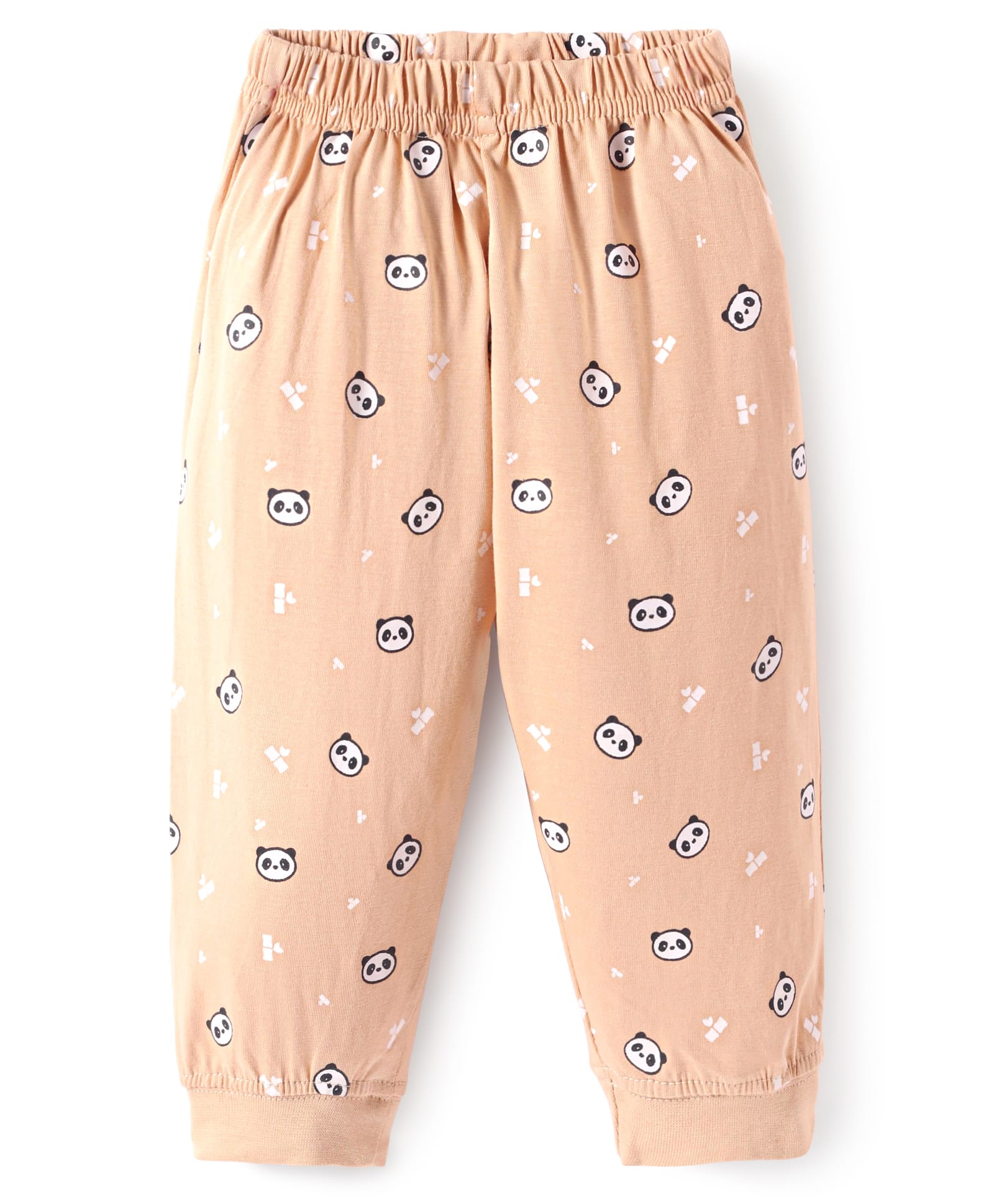 Tango Single Jersey Knit Full Length Lounge Pants with Animal Print - Peach-image-36