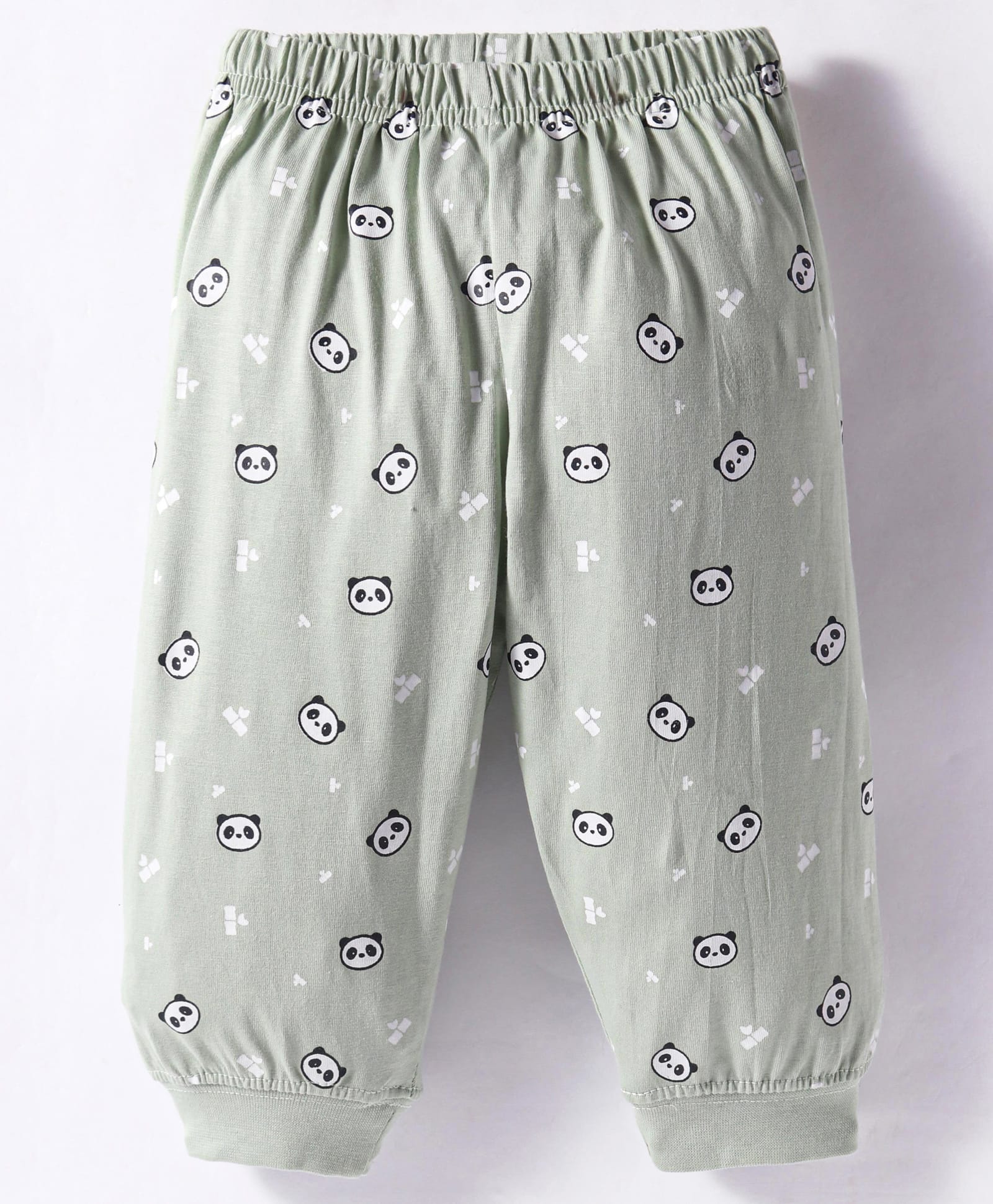 Tango Single Jersey Knit Full Length Lounge Pants with Animal Print - Olive Green-image-5