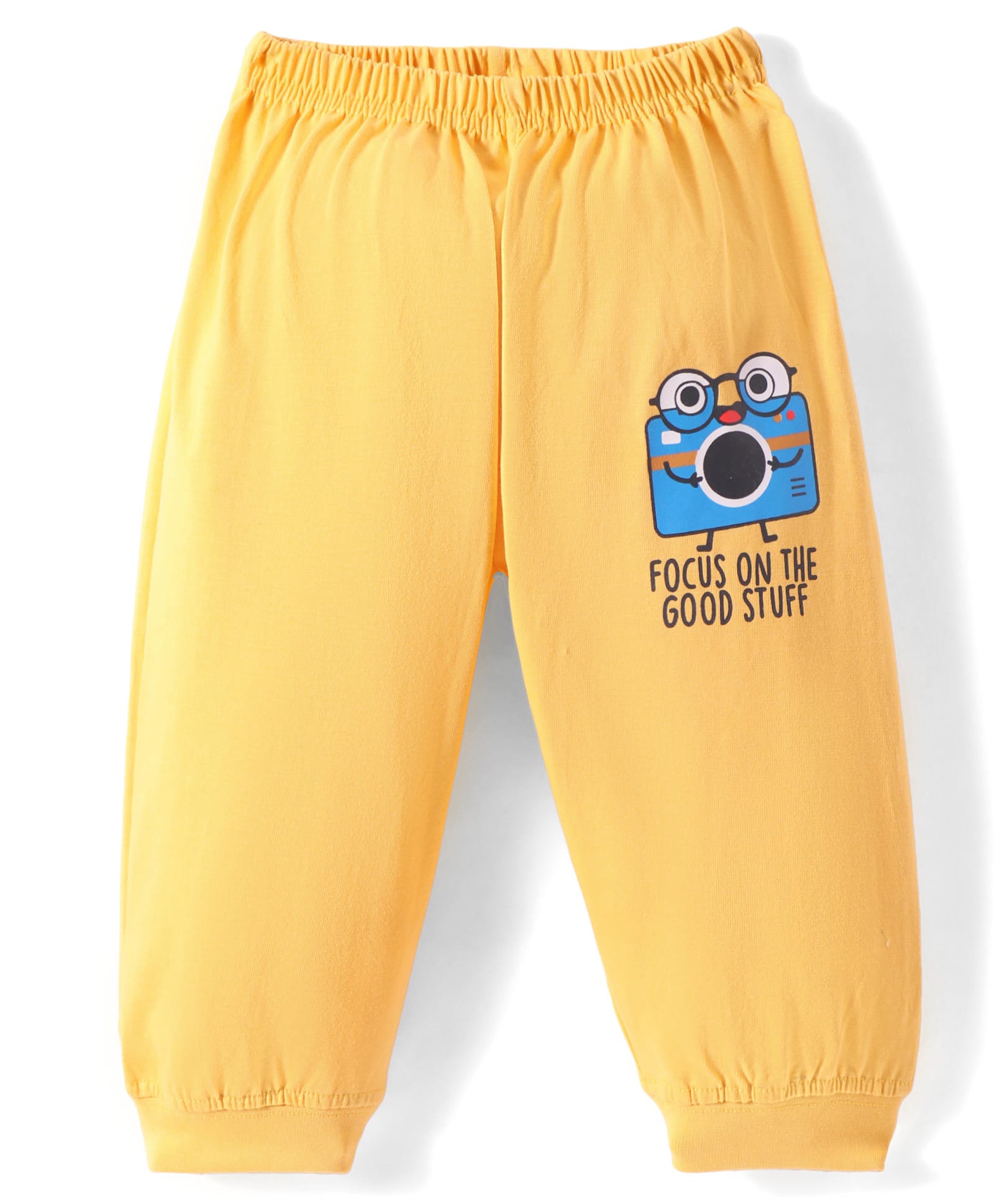 Tango Single Jersey Knit Lounge Pants With Focus On Good Stuff Text Print - Yellow-image-11