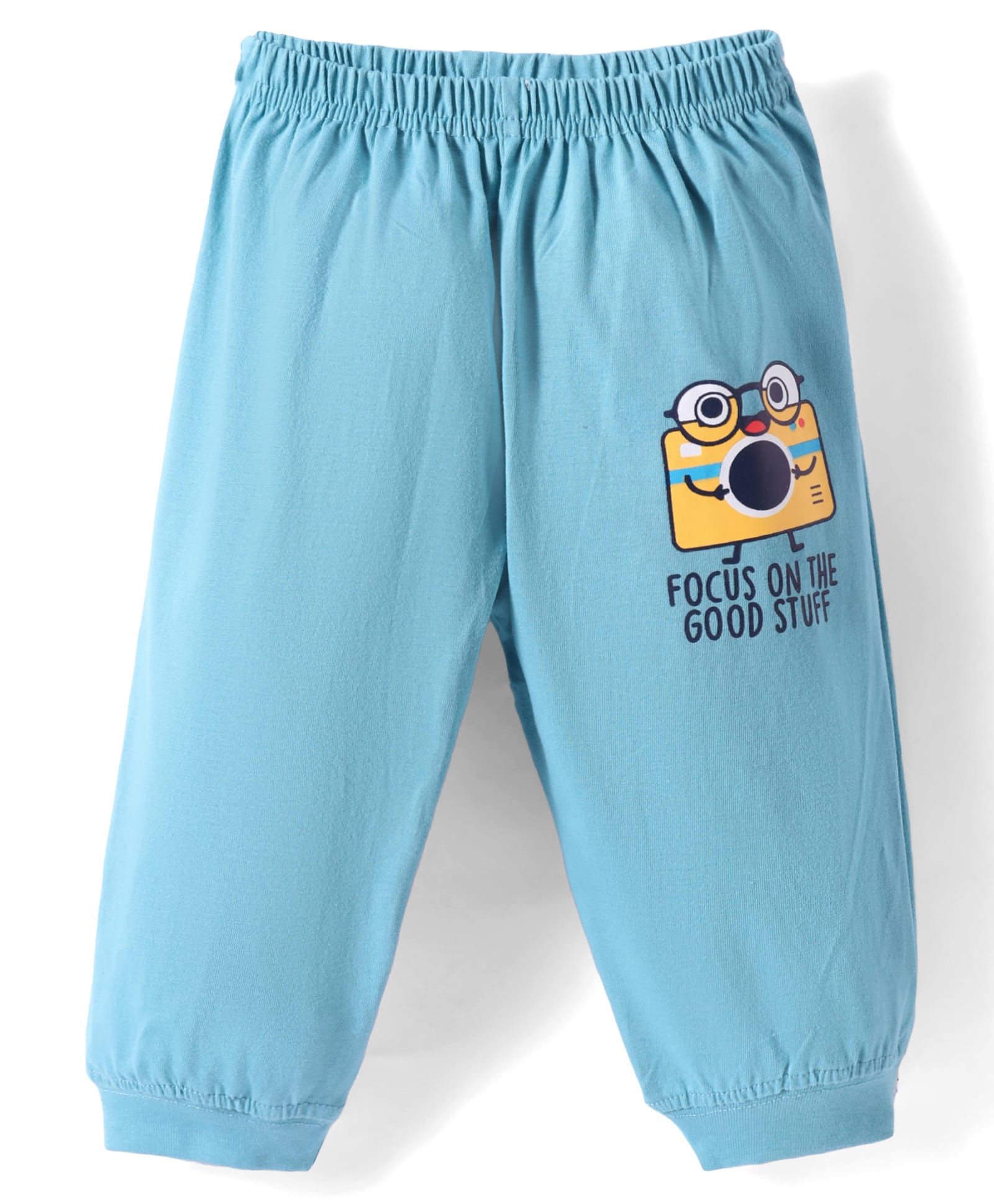 Tango Single Jersey Knit Lounge Pants With Focus On Good Stuff Text Print - Light Blue-image-8