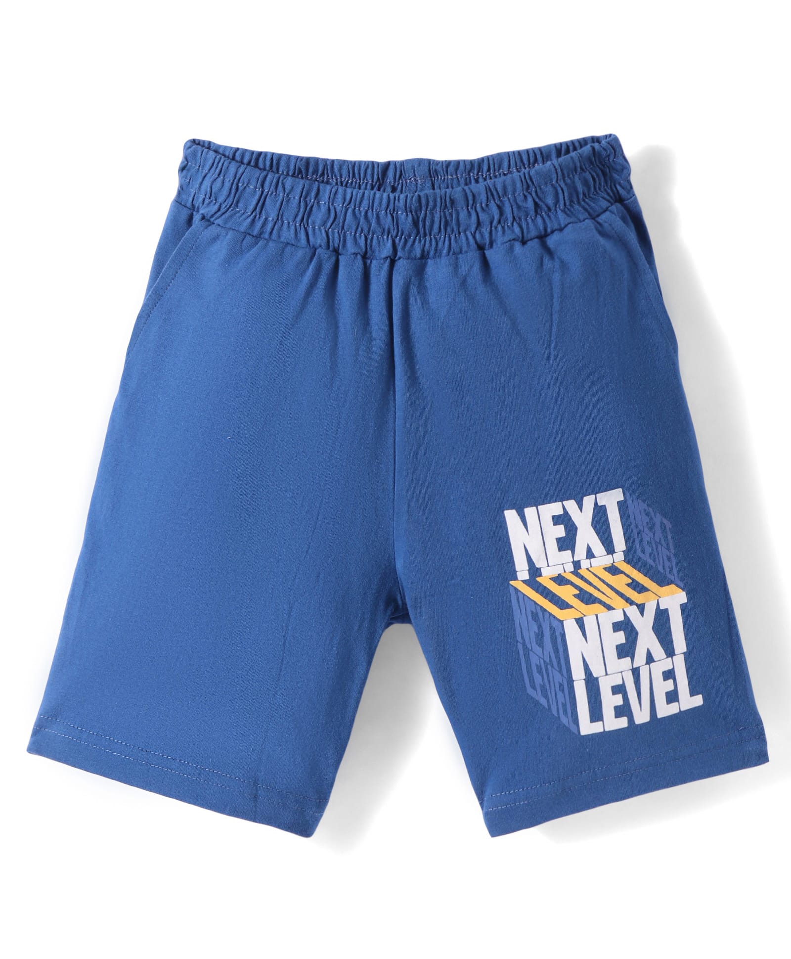 Taeko Single Jersey Knit Knee Length Shorts With Text Print - Royal Blue-picture-14