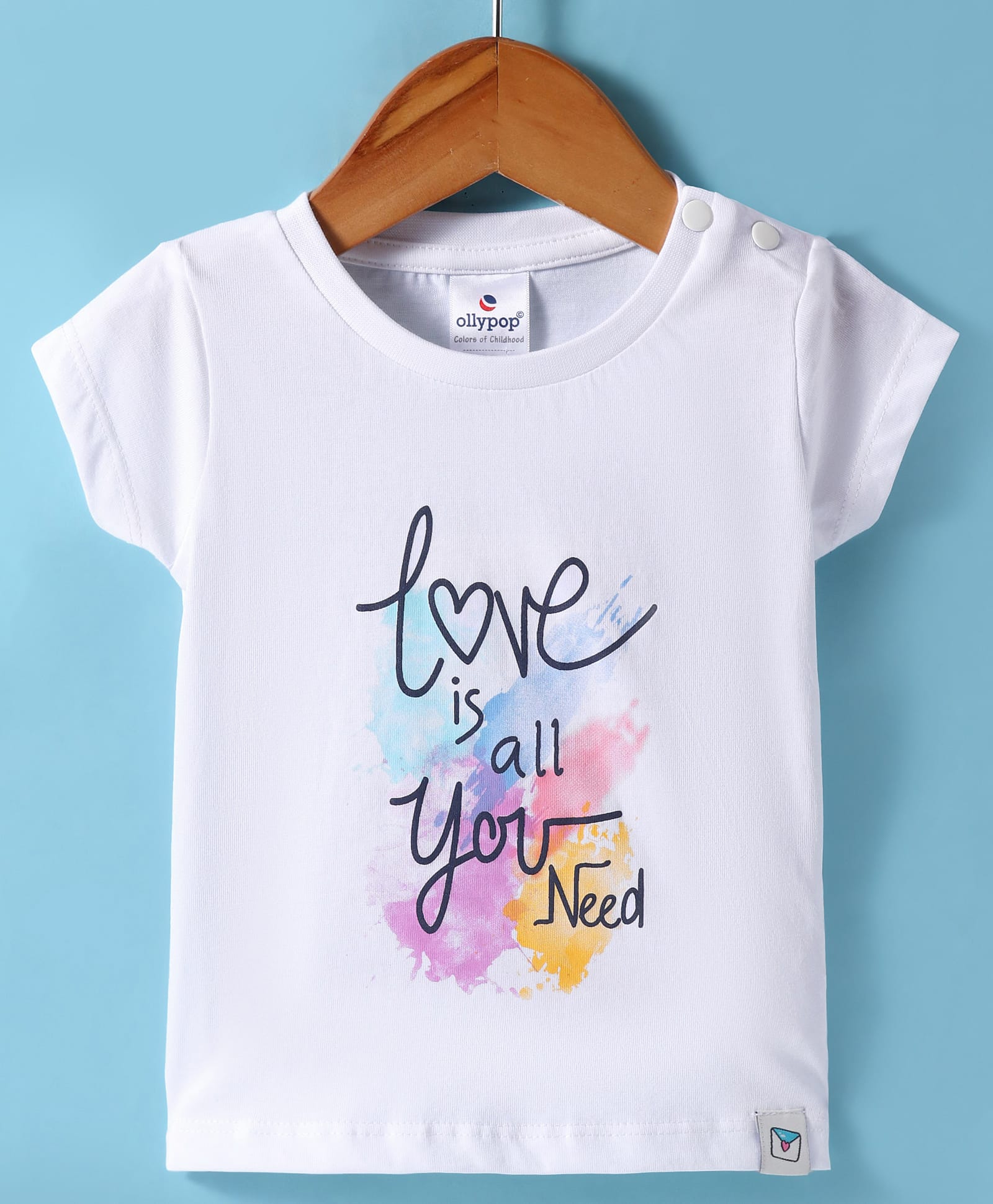 Ollypop Sinker Knit Half Sleeves T-Shirt With Text Print - White-picture-7