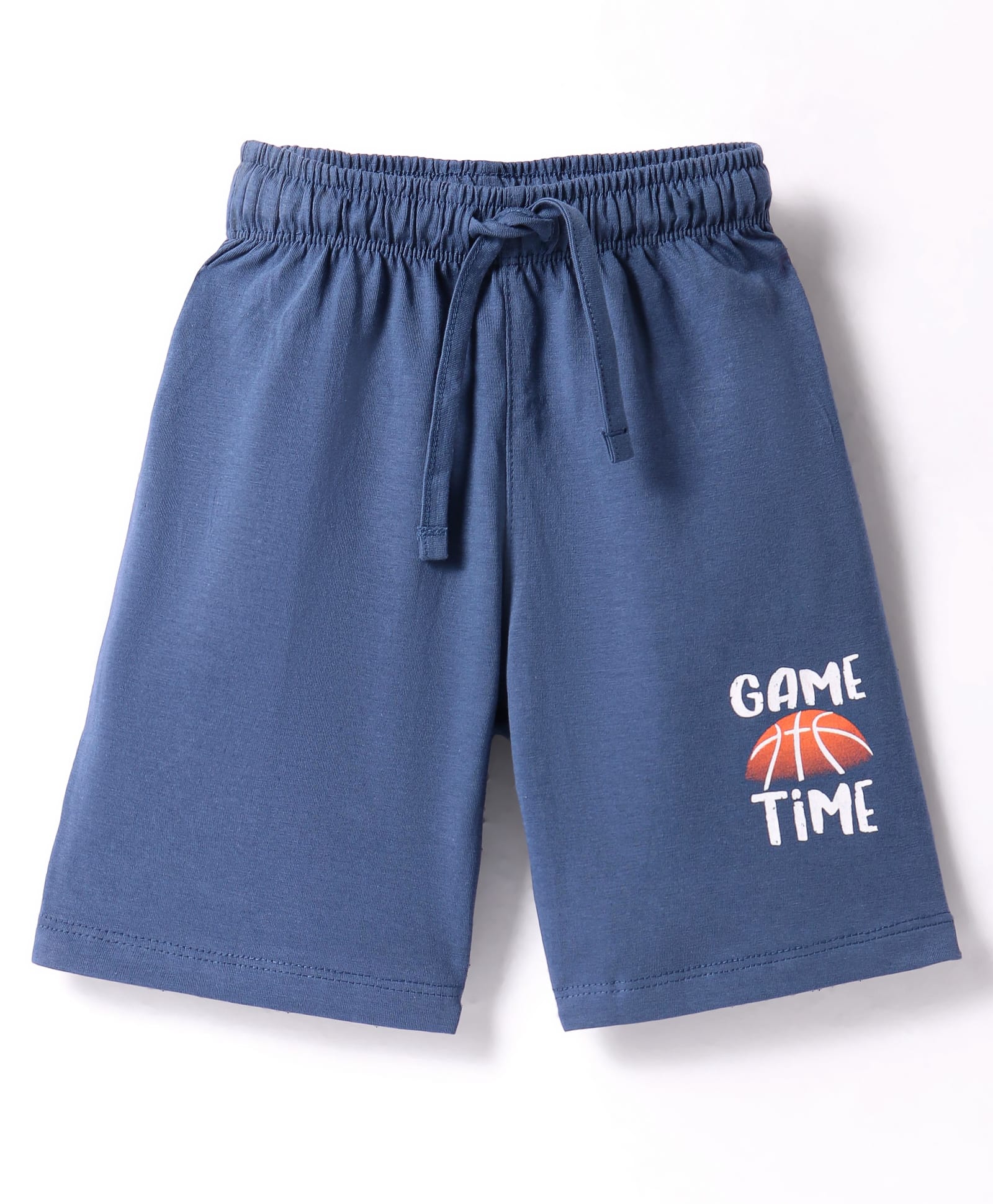 CUCUMBER Sinker Knit Above Knee Length Shorts with Text Print - Navy Blue-picture-14