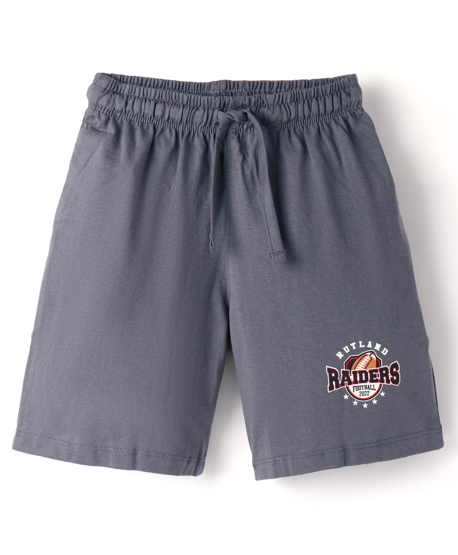 CUCUMBER Sinker Knit Above Knee Length Shorts with Text Print - Grey-picture-13