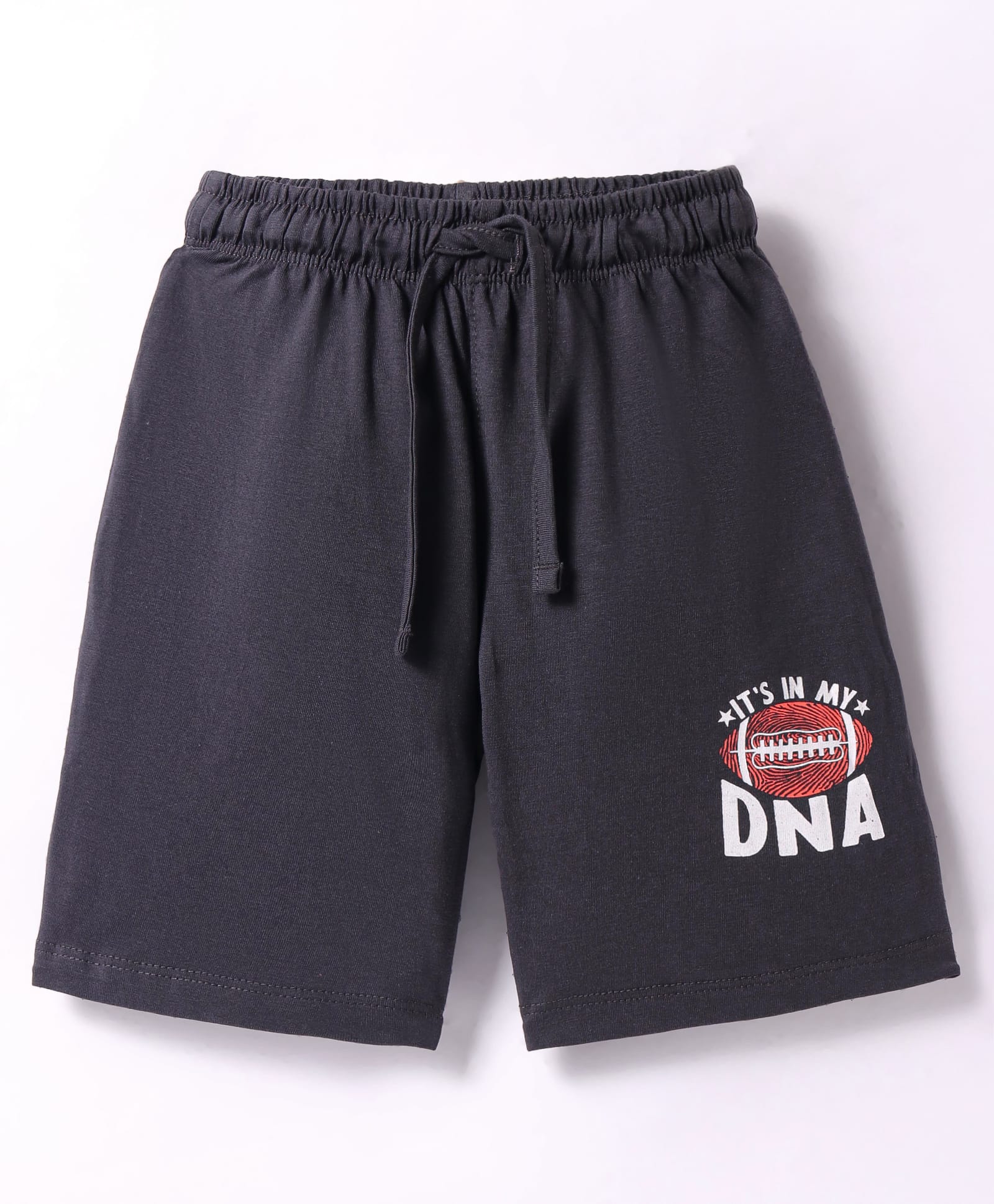 CUCUMBER Sinker Knit Above Knee Length Shorts with Text Print - Black-picture-28