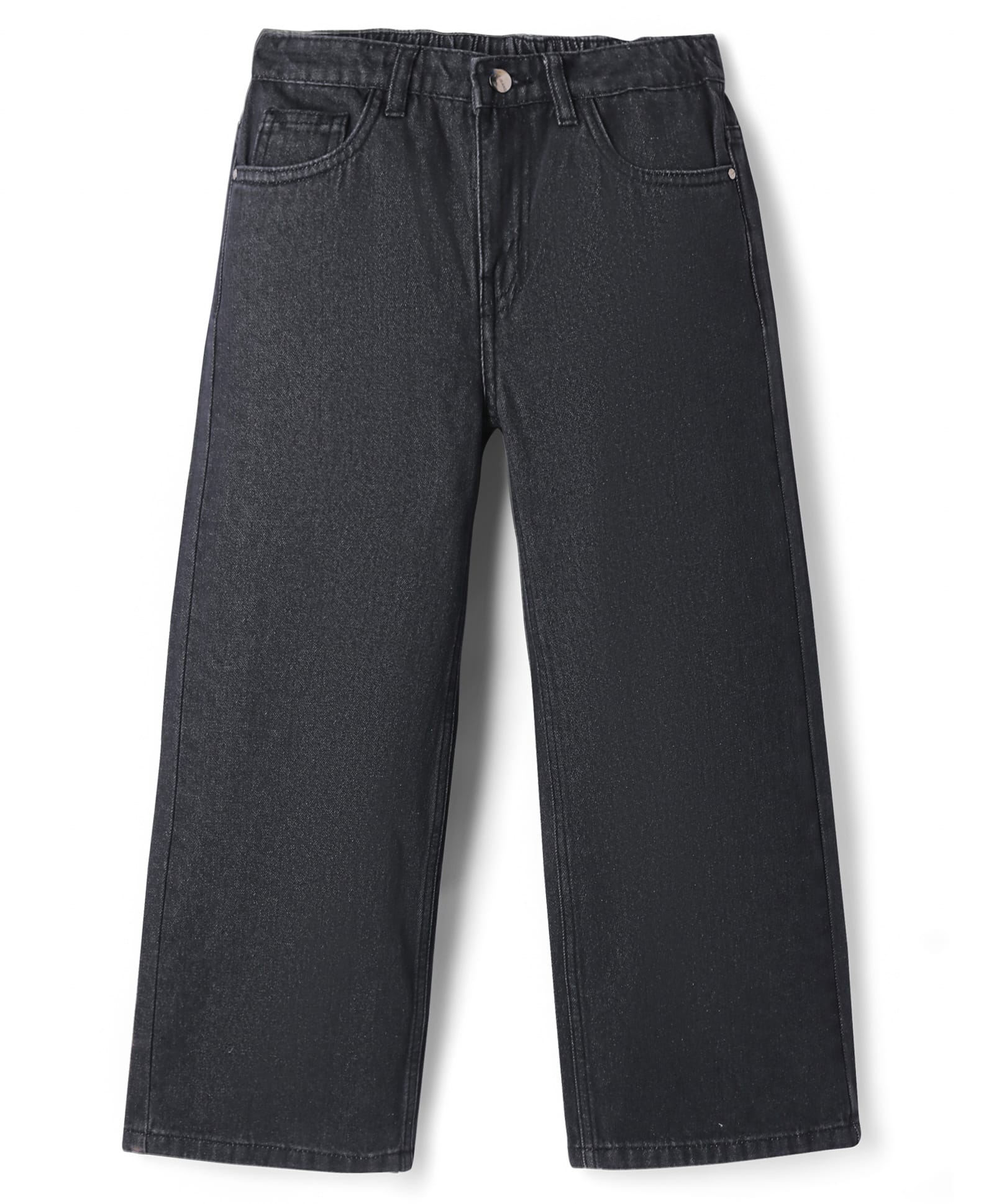 Primo Gino 100% Cotton Woven Full Length Straight Legs Washed Jeans - Black-picture-16
