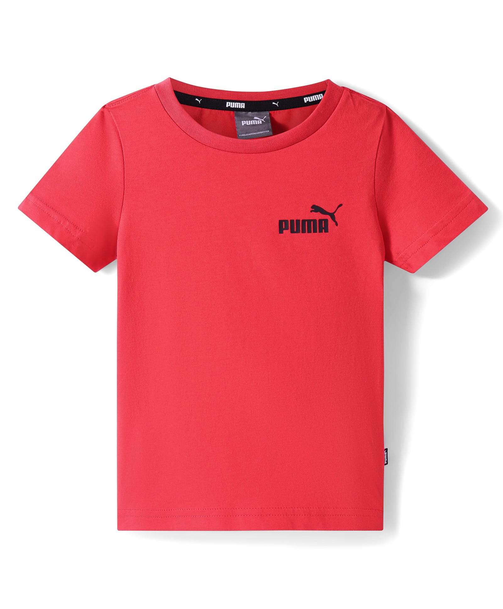 Puma Cotton Knit Half Sleeves T-Shirt with Logo Print - Red-picture-10