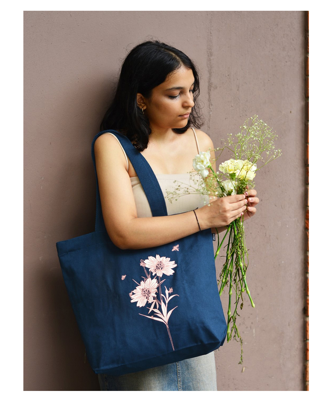 Ecoright Large Zipper Tote Bag - Happy Flowers-image-26