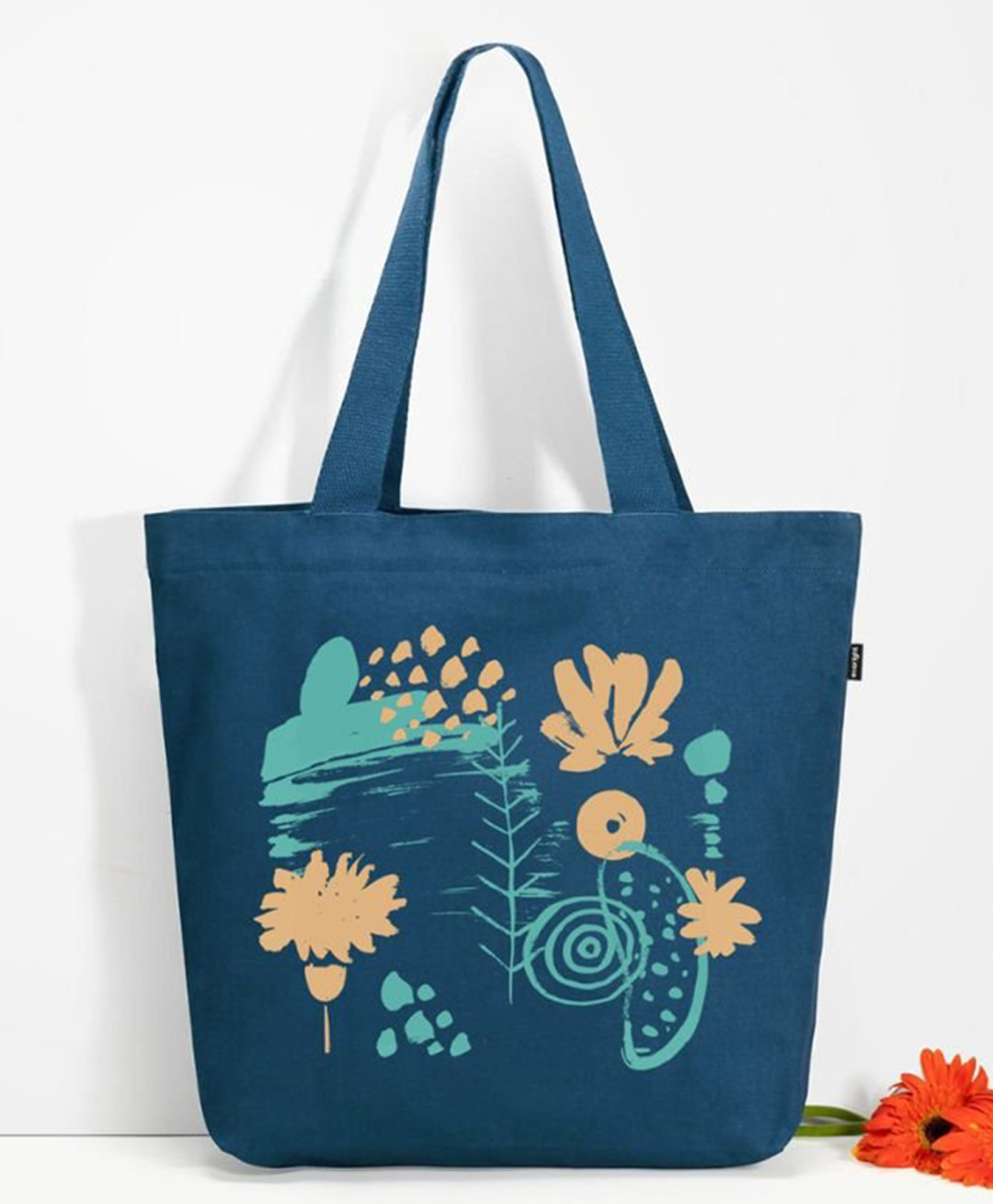 Ecoright Large Zipper Tote Bag - Abstract Bloom-image-48
