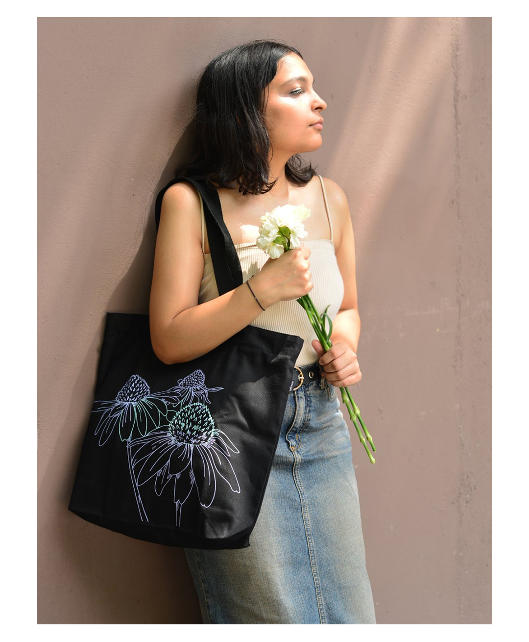 Ecoright Large Zipper Tote Bag - Night Garden-picture-10