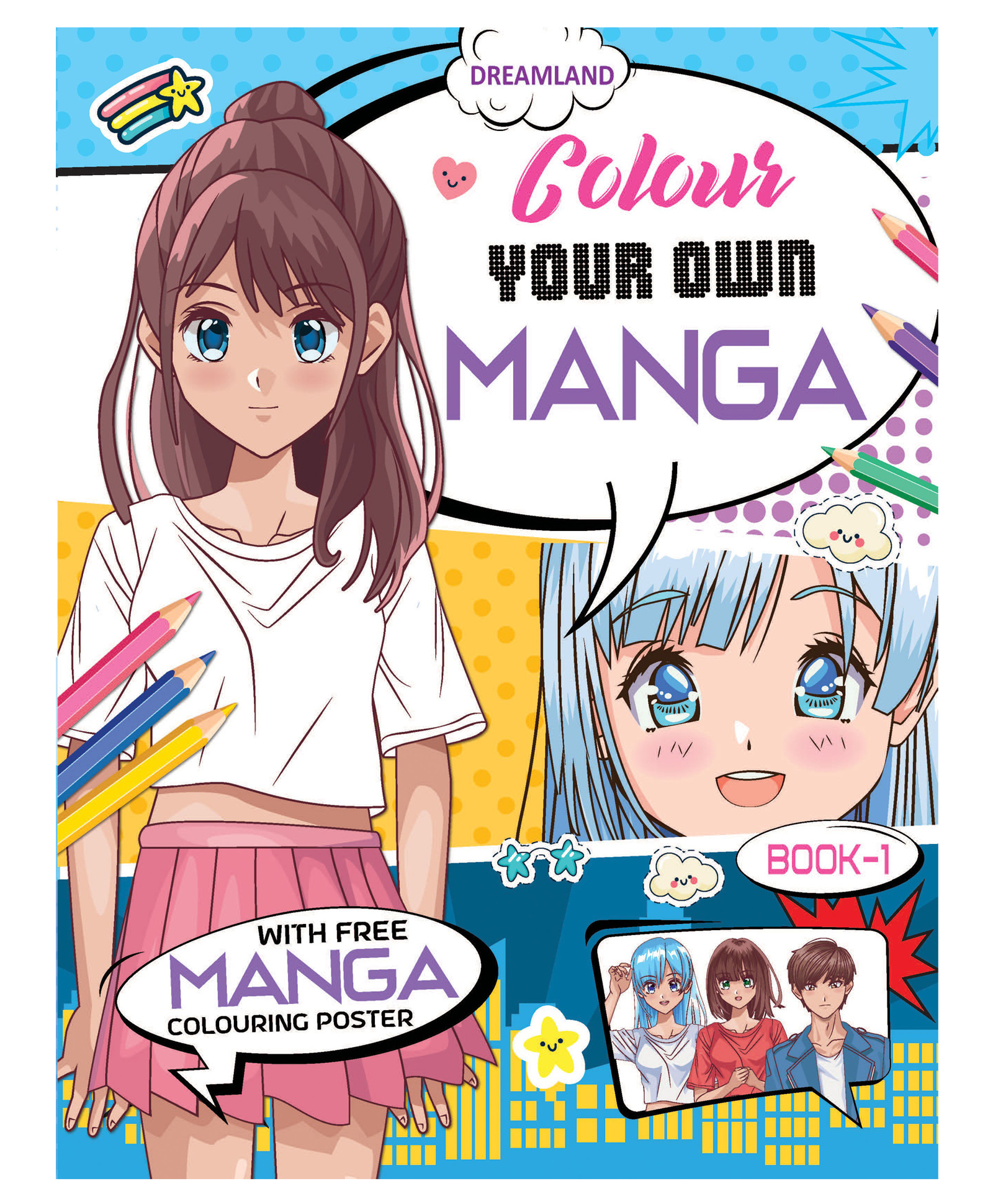 Colour Your Own Manga Book 1 with Manga Colouring Poster for Kids Age 4+-image-26