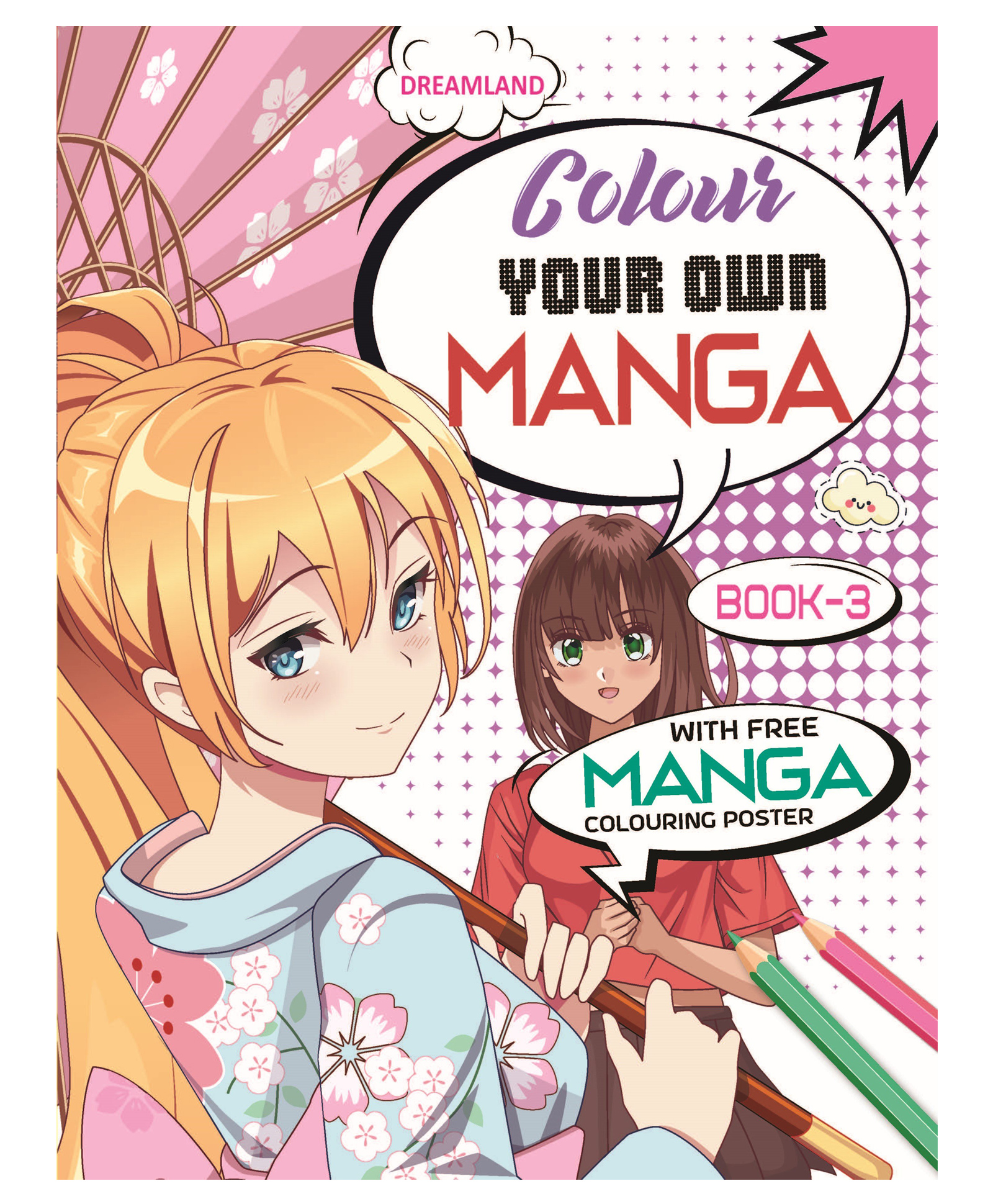 dreamland publications Colour Your Own Manga Book 3 with Manga Colouring Poster for Kids Age 4+-picture-37