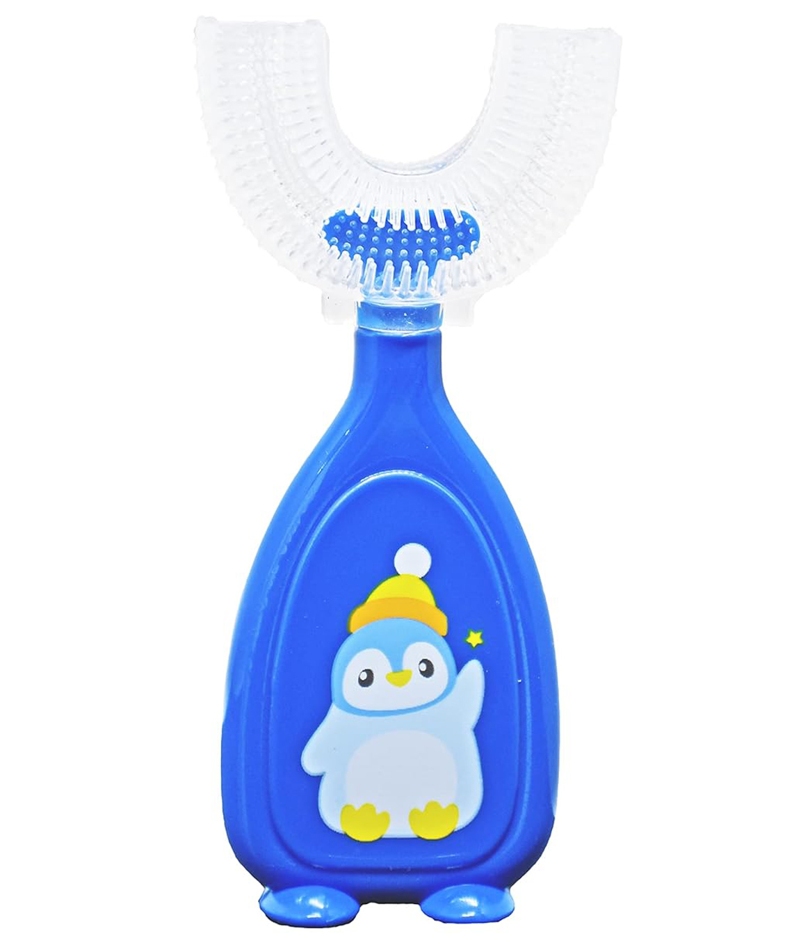 THE LITTLE LOOKERS 360° U-Shaped Toothbrush with Food Grade Silicone Head | Soft Bristles & Easy Grip Ideal for Babies & Kids (Pack of 1, Blue)-image-45