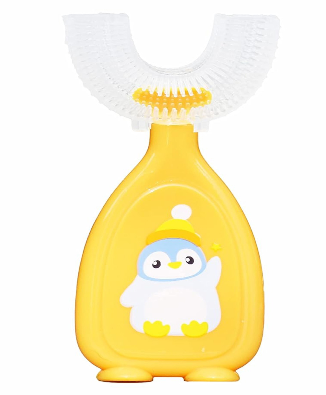 THE LITTLE LOOKERS 360° U-Shaped Toothbrush with Food Grade Silicone Head | Soft Bristles & Easy Grip Ideal for Babies & Kids (Pack of 1, Yellow)-picture-27