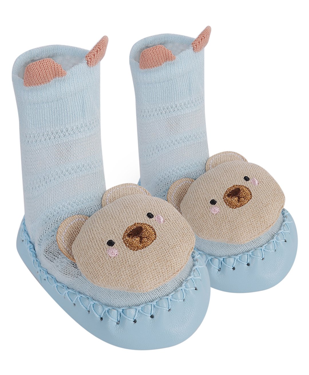 Kidofash Cotton Teddy Bear Applique Detailed Sock Shoes - Blue-picture-38