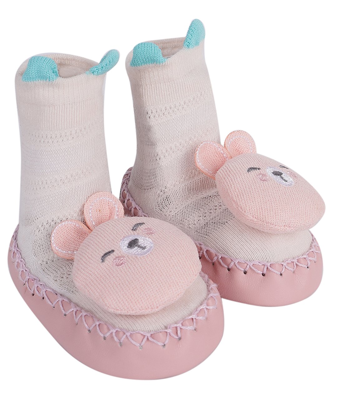 Kidofash Cotton Bunny Applique Detailed Sock Shoes - Pink-picture-9