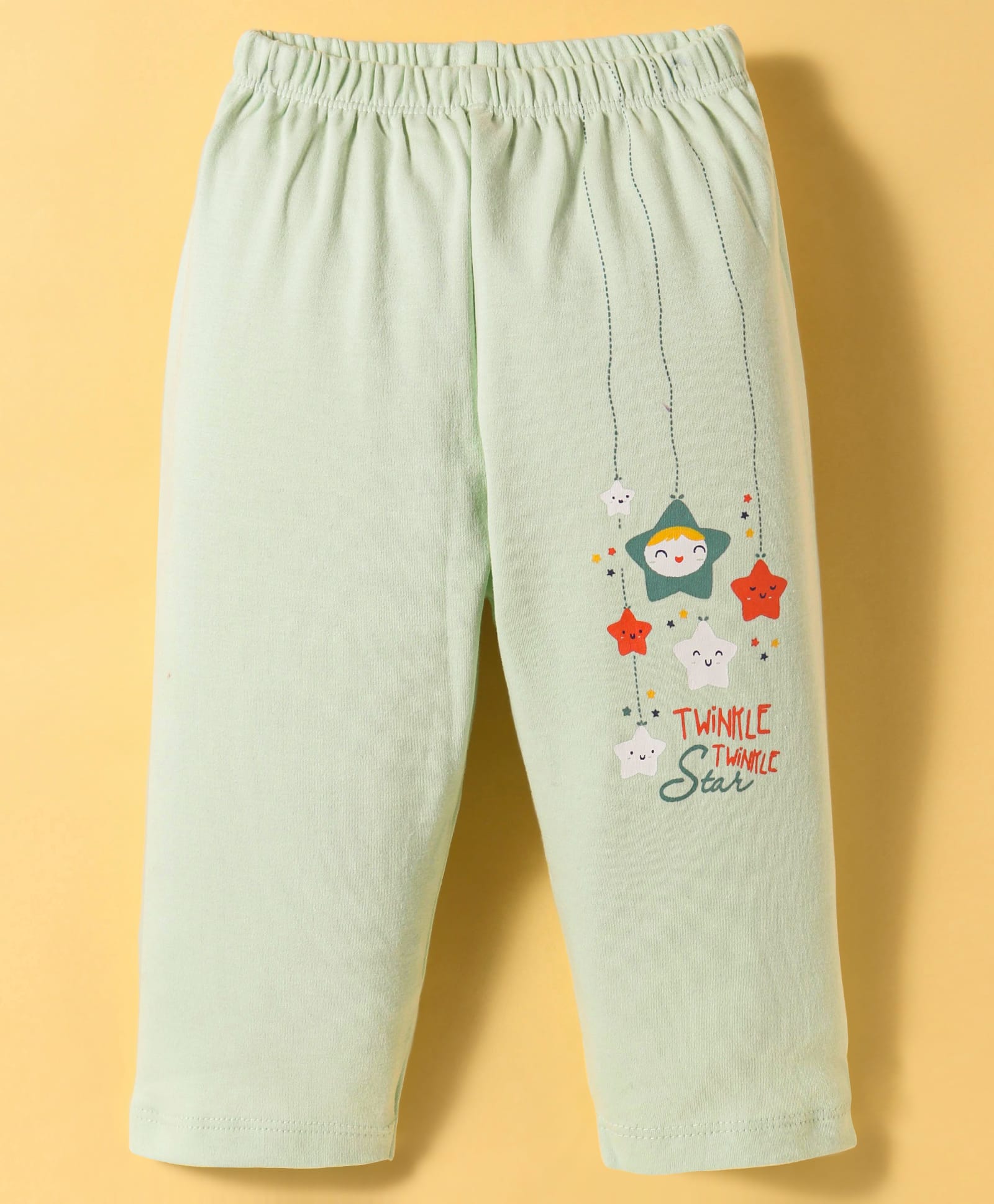 Tango Interlock Knit Full Length Lounge Pant With Star Print - Green-picture-32