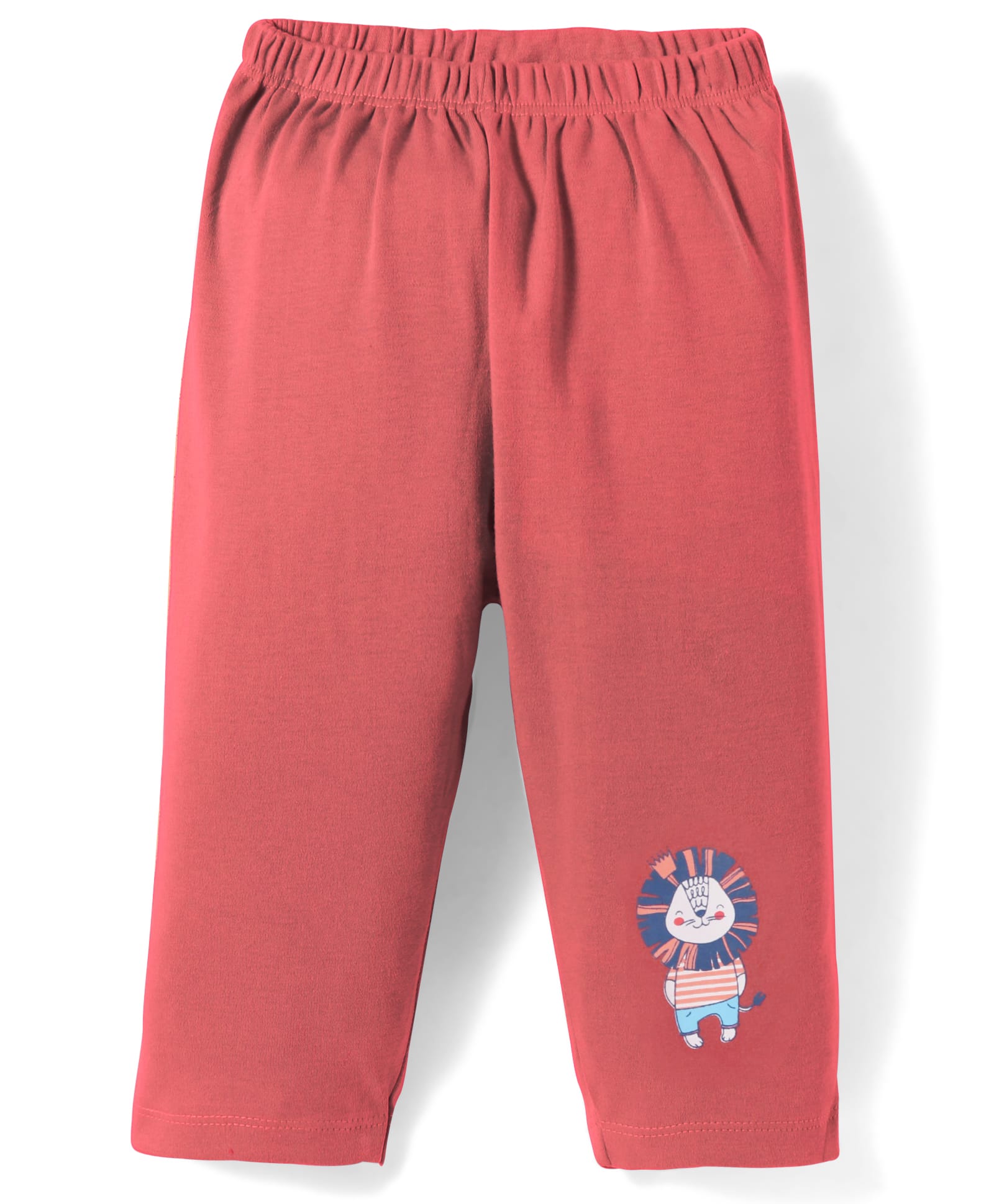 Tango Interlock Knit Full Length Lounge Pant With Lion Print - Light Red-image-22
