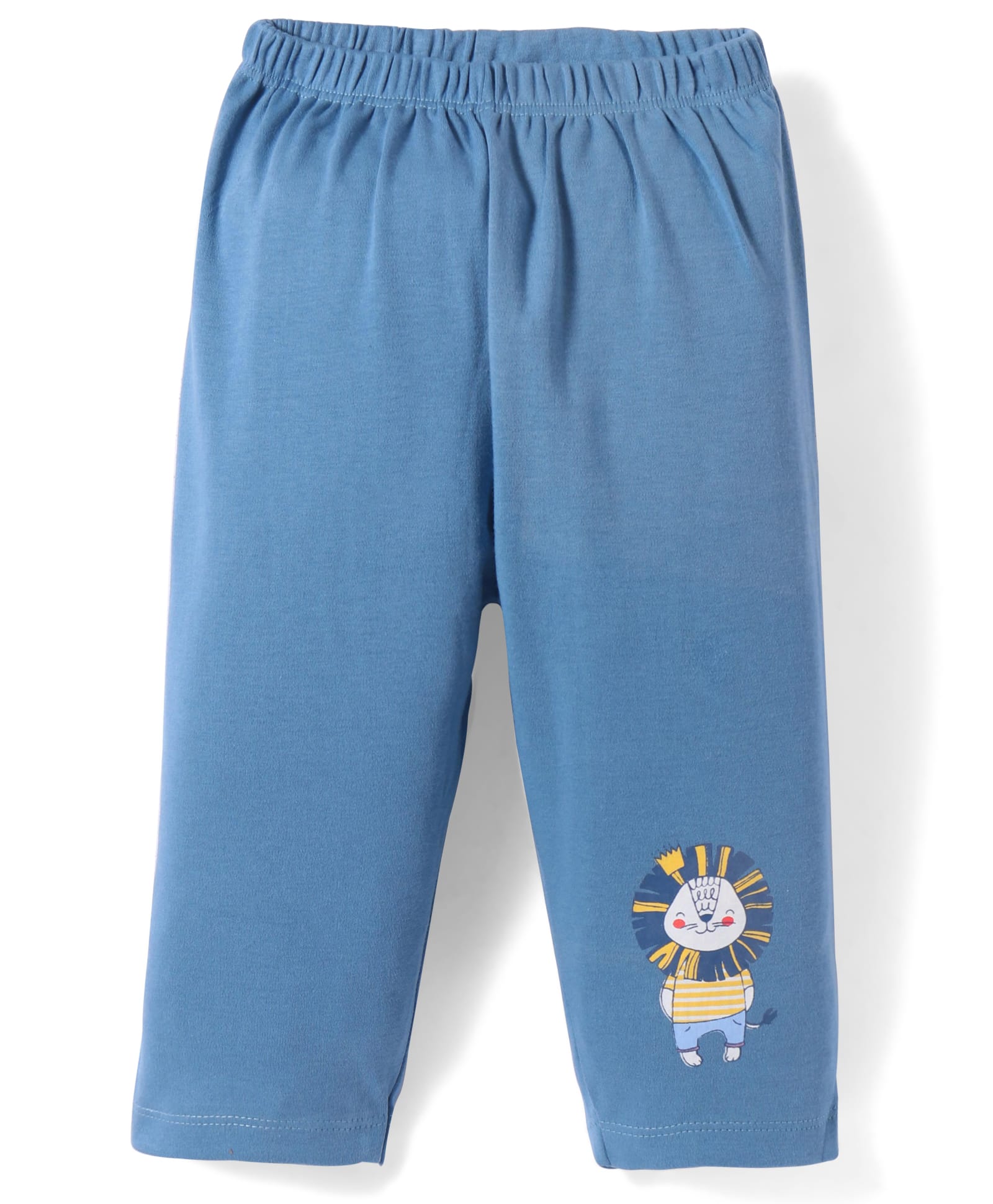 Tango Interlock Knit Full Length Lounge Pant With Lion Print - Light Blue-picture-7