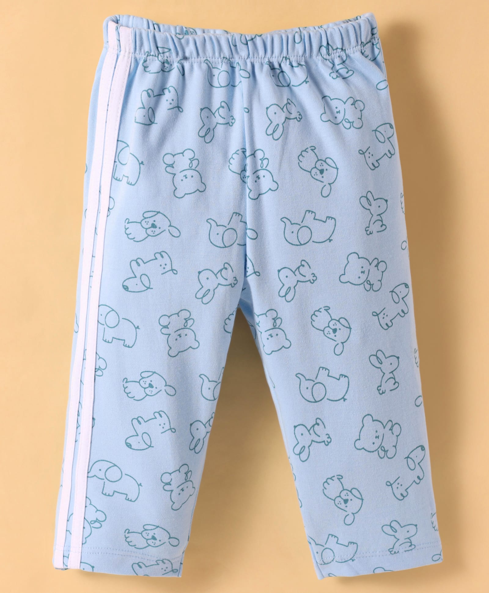 Tango Interlock Knit Full Length Track Pant With Animal Print - Light Blue-picture-21