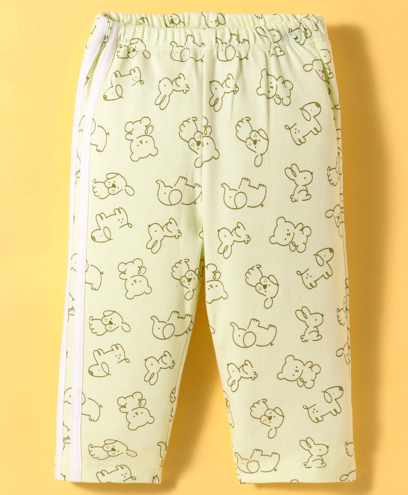 Tango Interlock Knit Full Length Lounge Pant With Animal Print - Light Green-image-12