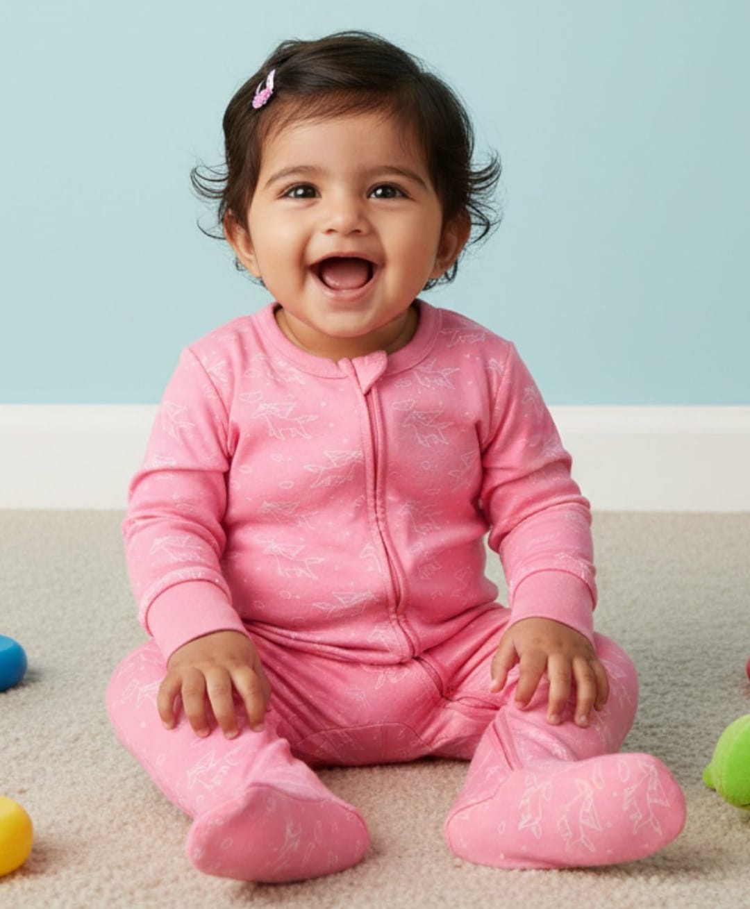 The Mom Store Cotton Full Sleeves Unicorn Printed Romper - Pink-image-44