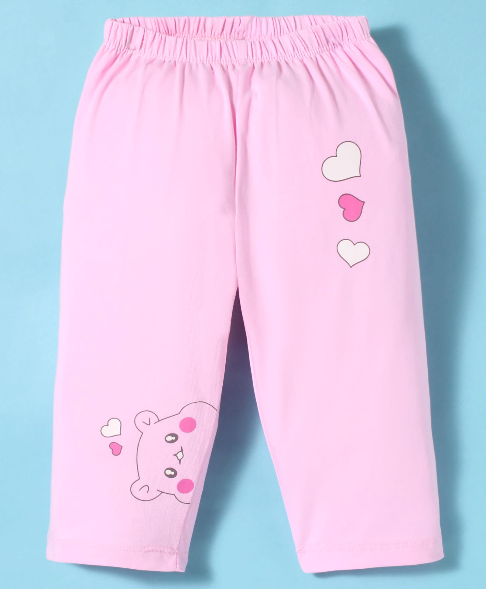 Tango Single Jersey Knit Full Length Lounge Pant With Animal & Heart Print - Pink-image-41
