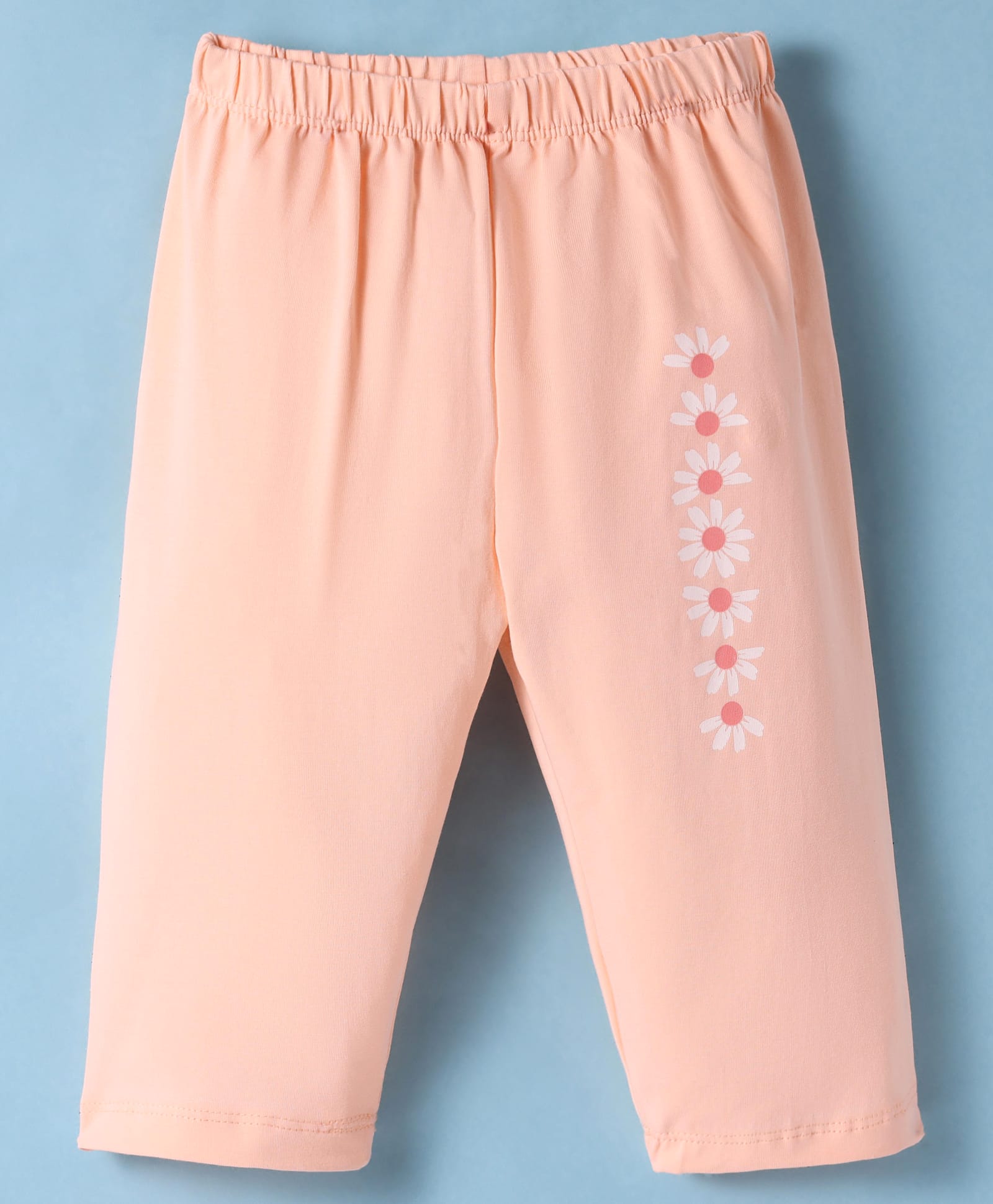Tango Single Jersey Knit Full Length Lounge Pant With Floral Print - Peach-image-24