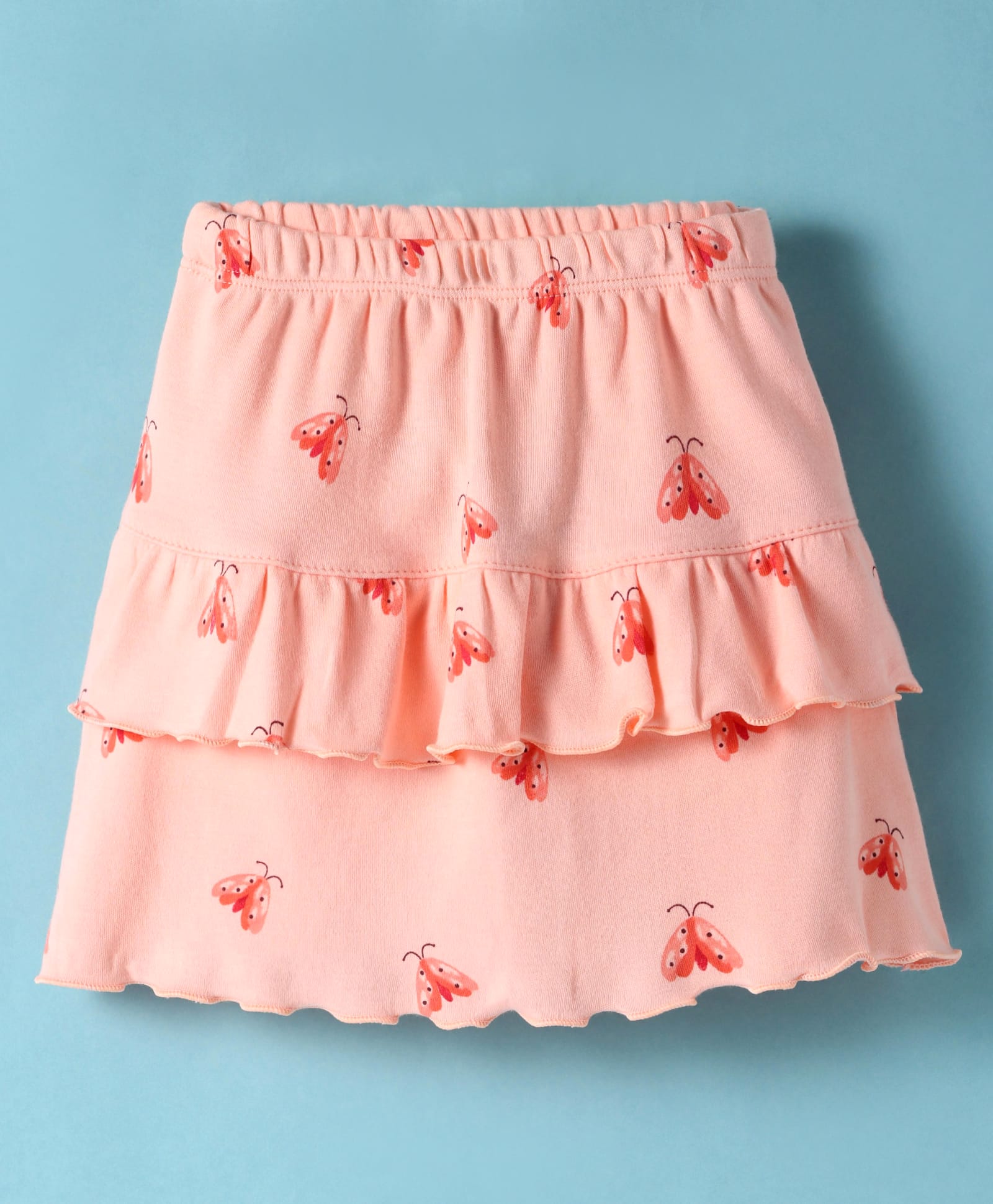 Tango Single Jersey Knit Knee Length Skirt With Insect Print - Light Pink-image-43