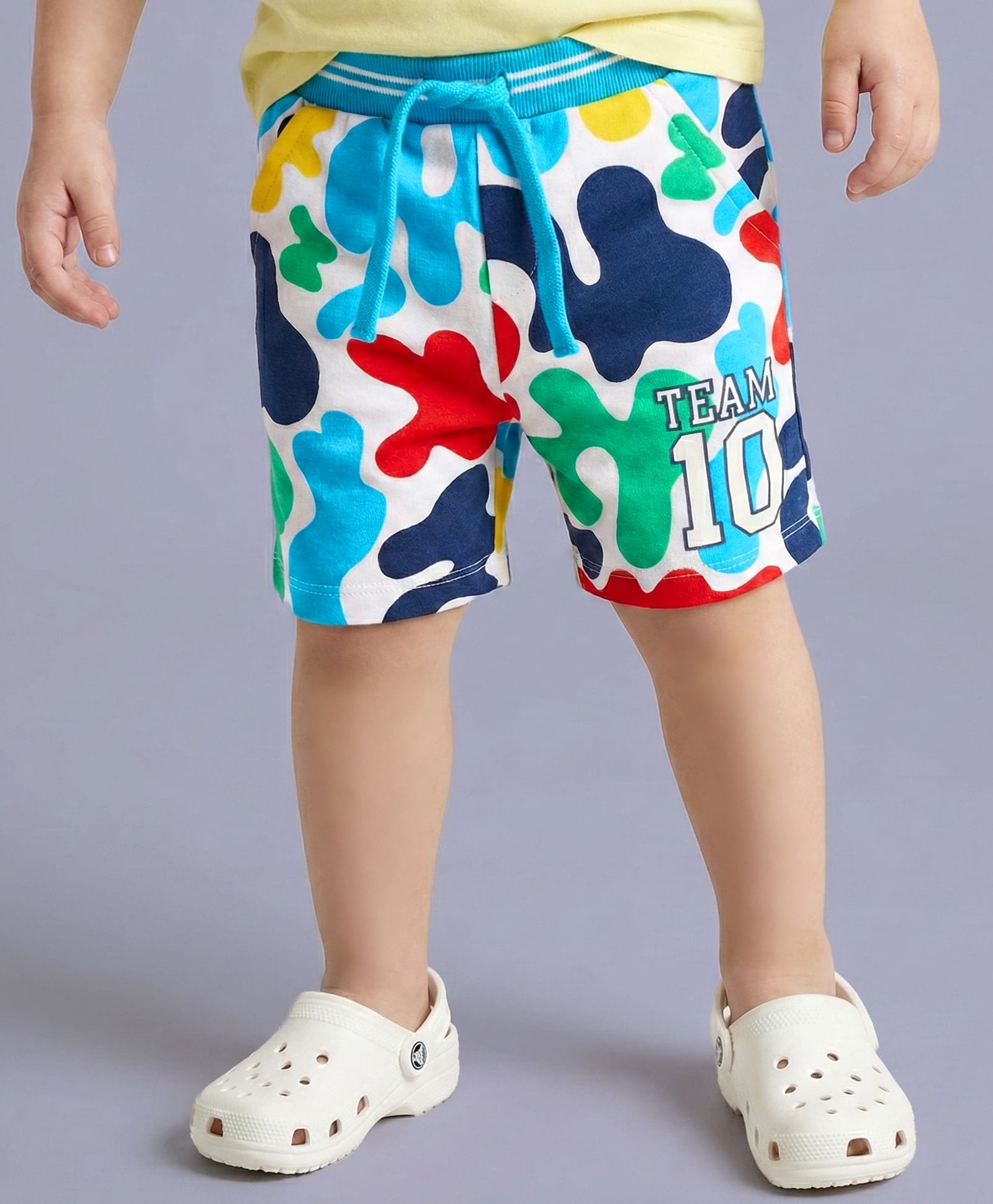 Babyhug Terry Knit Mid Thigh Printed Shorts - White-picture-19
