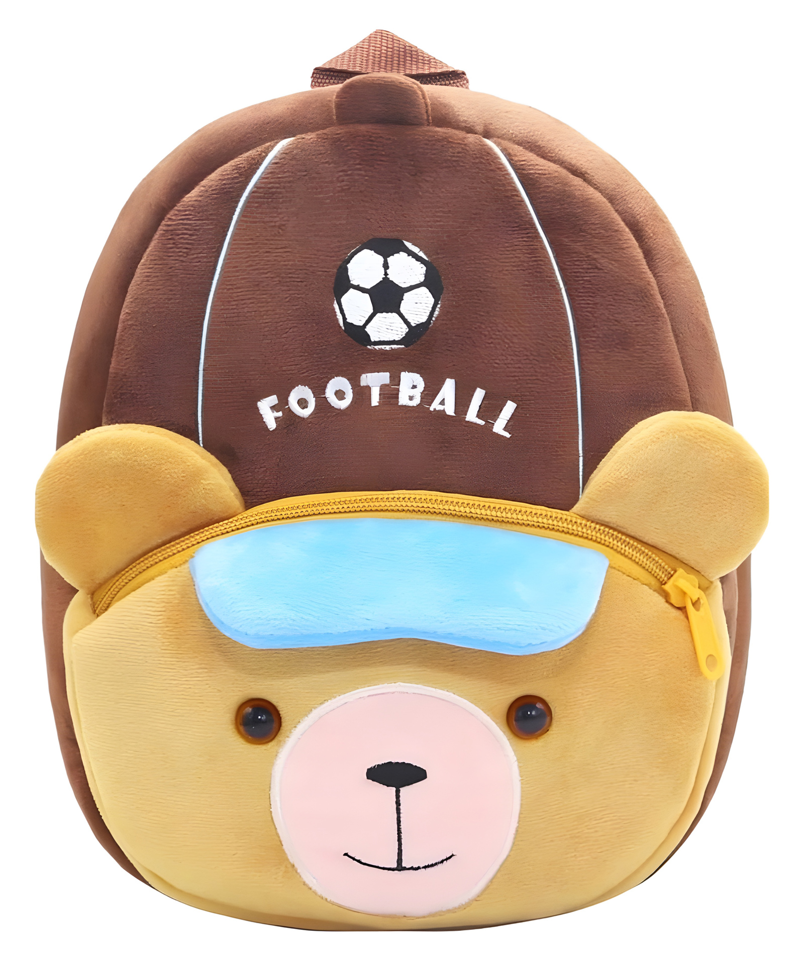 Delicado Premium Quality Soft design Brown Football shape school Bag for Kids - Height 14 Inches
