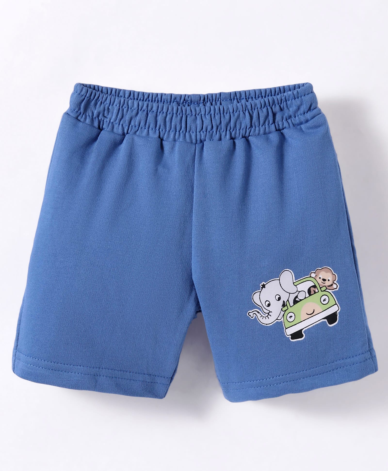 Tango Looper Knit Knee Length Shorts with Animal Print - Blue-picture-21