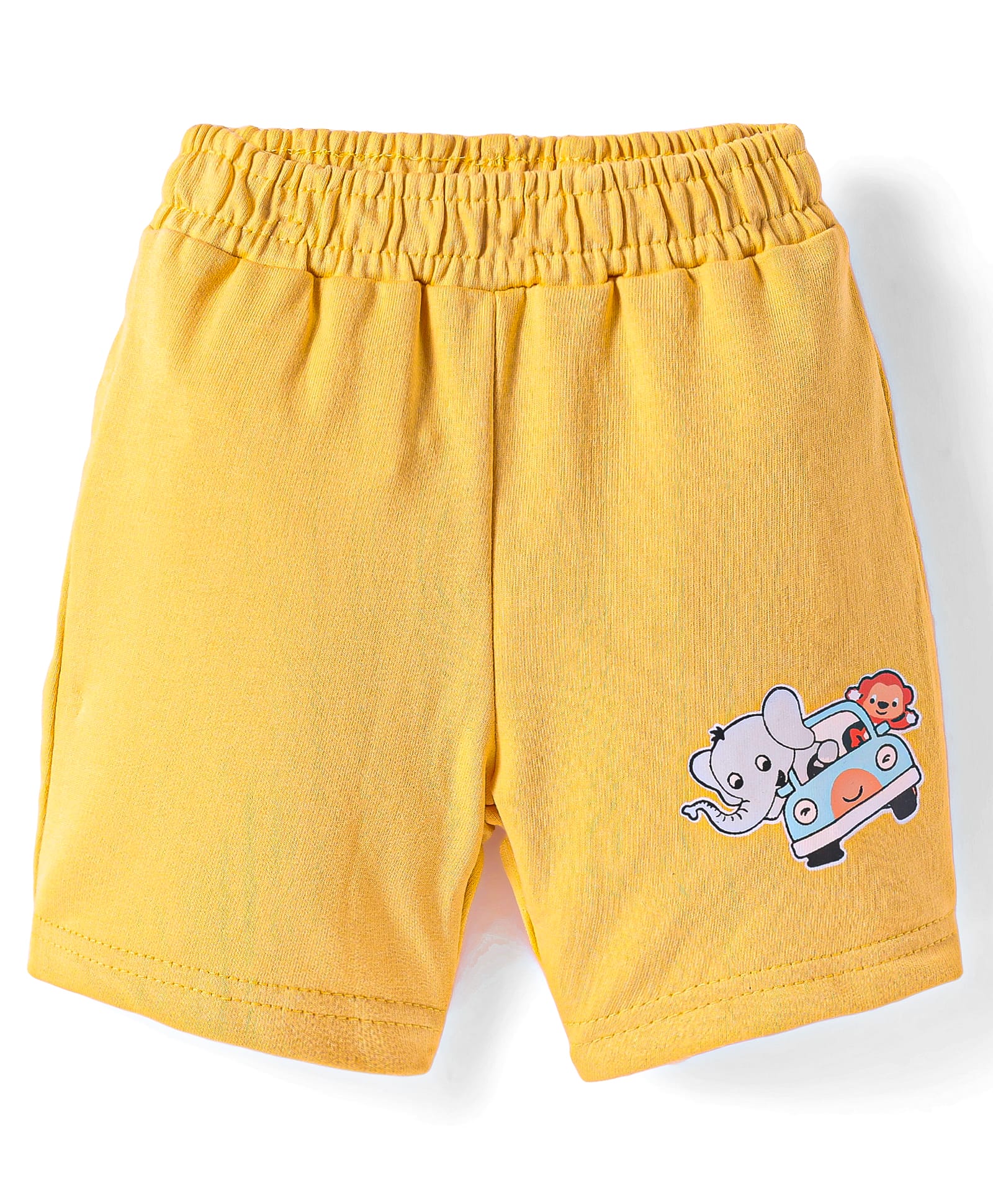 Tango Looper Knit Knee Length Shorts with Animal Print - Yellow-picture-48