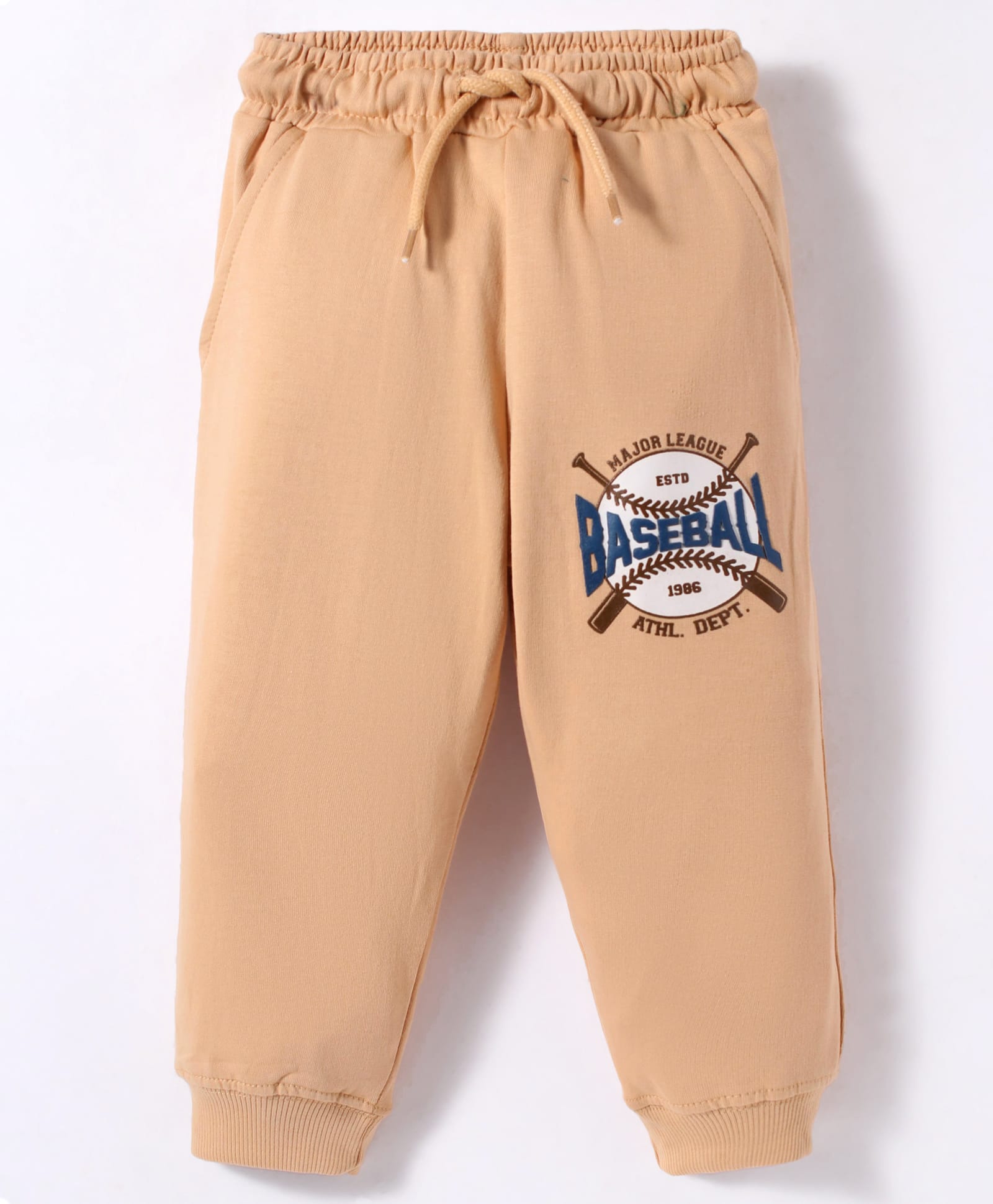 Taeko Looper Knit Full Length Lounge Pants With Sport Text Print - Tan-picture-20