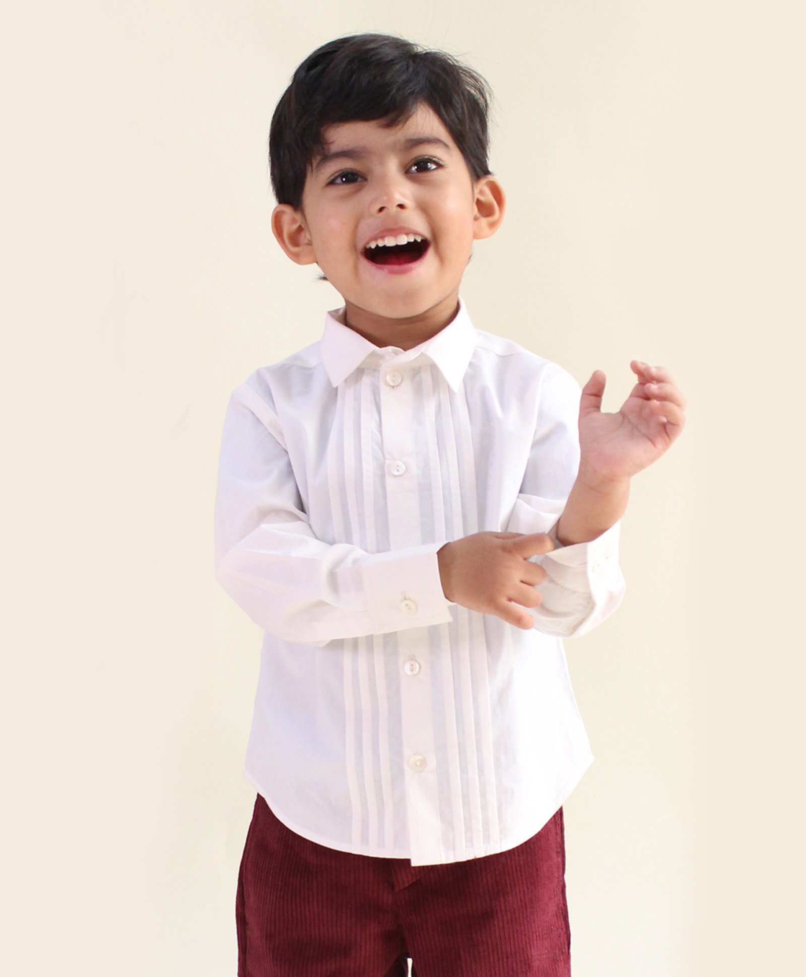 Tiber Taber 100% Cotton Full Sleeves Solid Shirt - White-picture-6