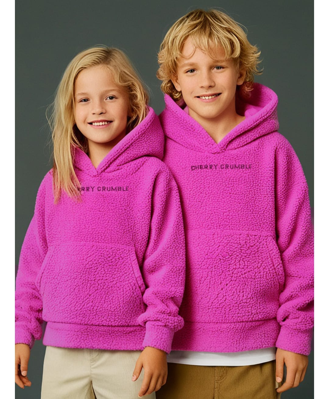Cherry Crumble By Nitt Hyman Full Sleeves Kangaroo Pockets & Fur Detailed Hoodie - Magenta-picture-26