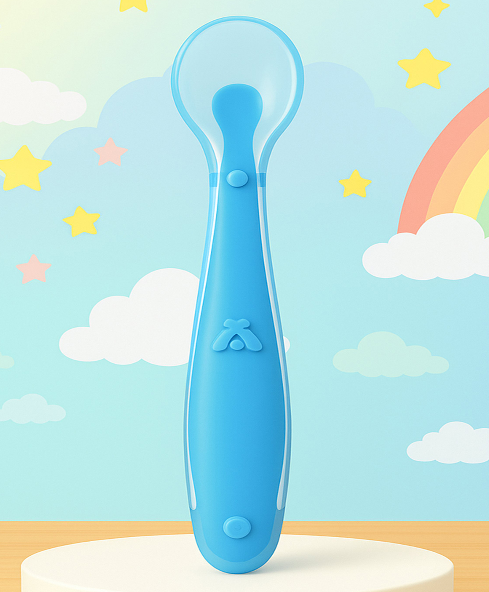 The Cheeky Kidzz Baby Food Grade Easy Grip Silicone Spoon BPA Free With Colorful Attractive Tableware Cutlery Set for Kids/Babies/Toddlers/Boys/Girls (3-24 Months) (BLUE)-image-16