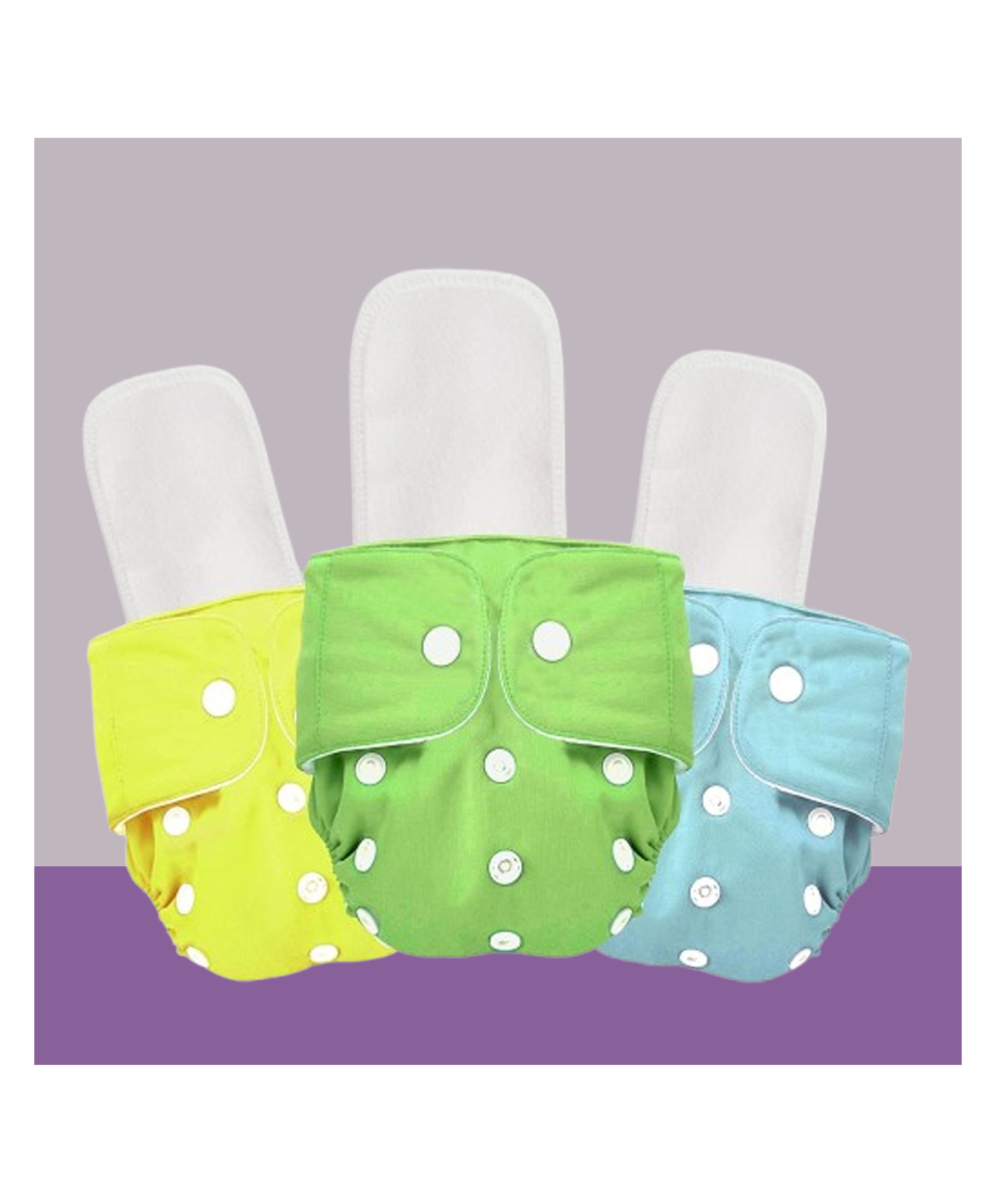The Cheeky Kidzz 3 Baby Reusable Pocket Style Cotton Cloth Diapers And 3 Microfiber Bamboo White Insert Pad (0-24 Months) (Multi)-image-49