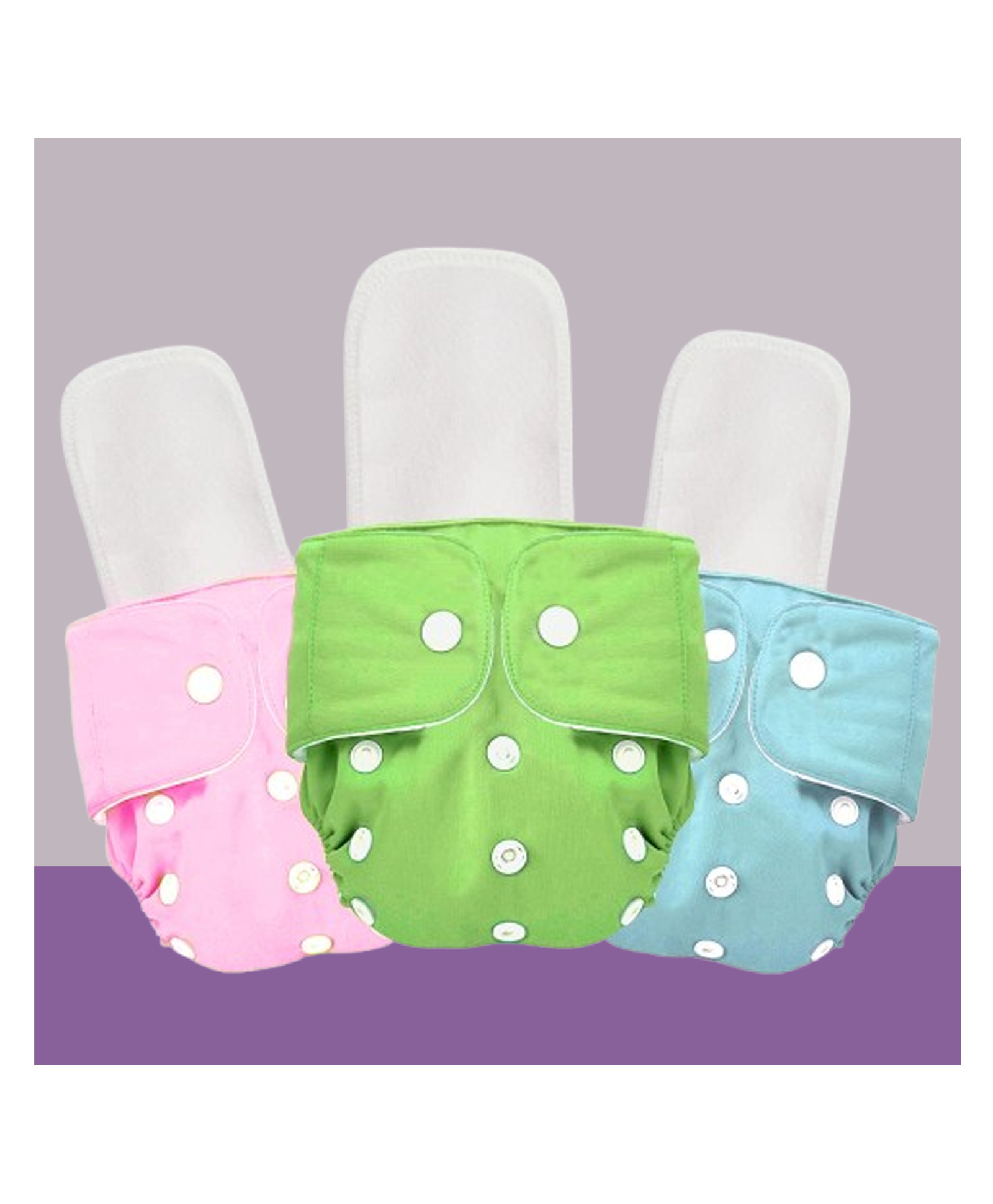 The Cheeky Kidzz Baby 3 Reusable Cotton Cloth Diaper And 3 Microfiber Bamboo White Insert Pads (0-24 Months) (Multicolor)-image-39