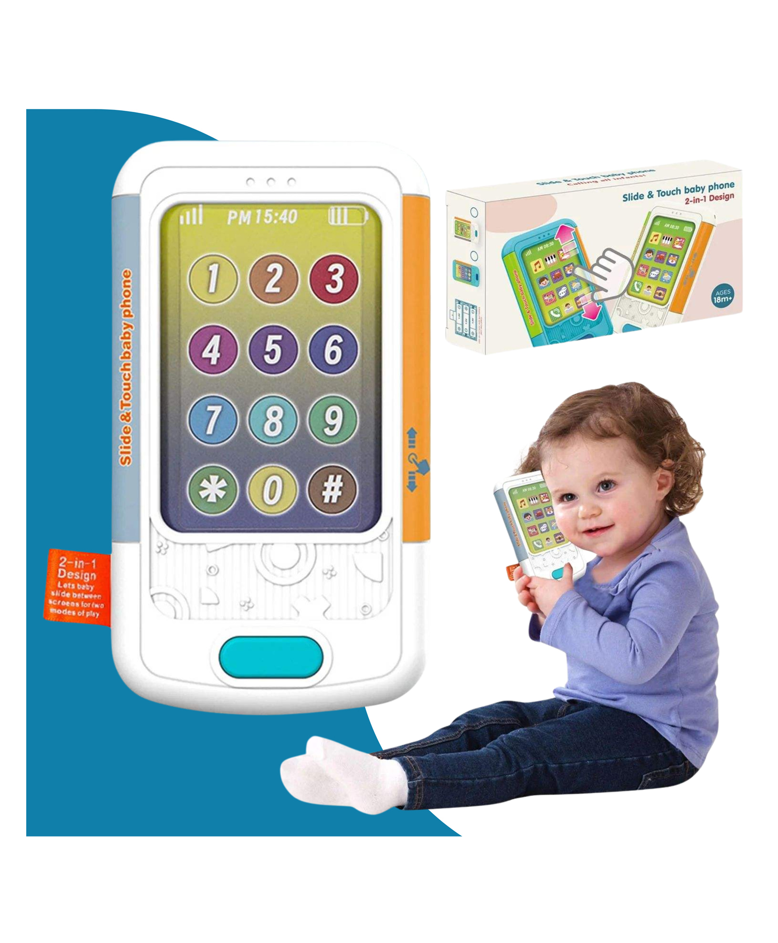 BitFeex Slide and Touch Baby Phone Learning Smart Phone Music Children Mobile ToysBirthday Gifts for Kids Age 3-10 Kids Toys Cell Phone Musical Smart Mobile Phone Toy - Pack of 1 Pcs, Color May Vary-picture-27
