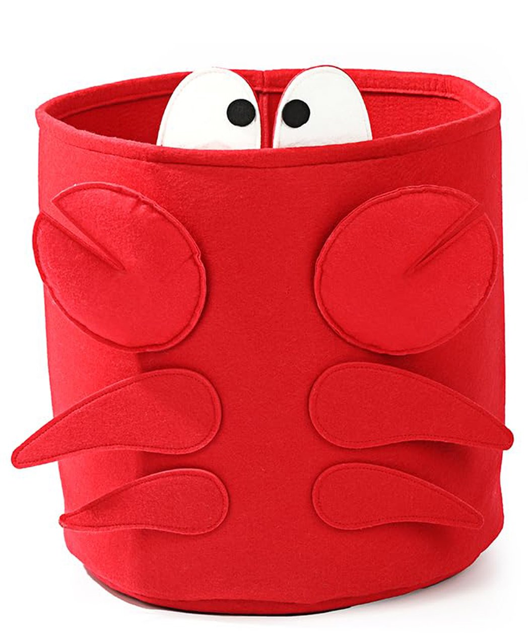 House of Quirk Felt Kids Crab Laundry Basket Round Storage Basket Laundry Organizer- Red-picture-36