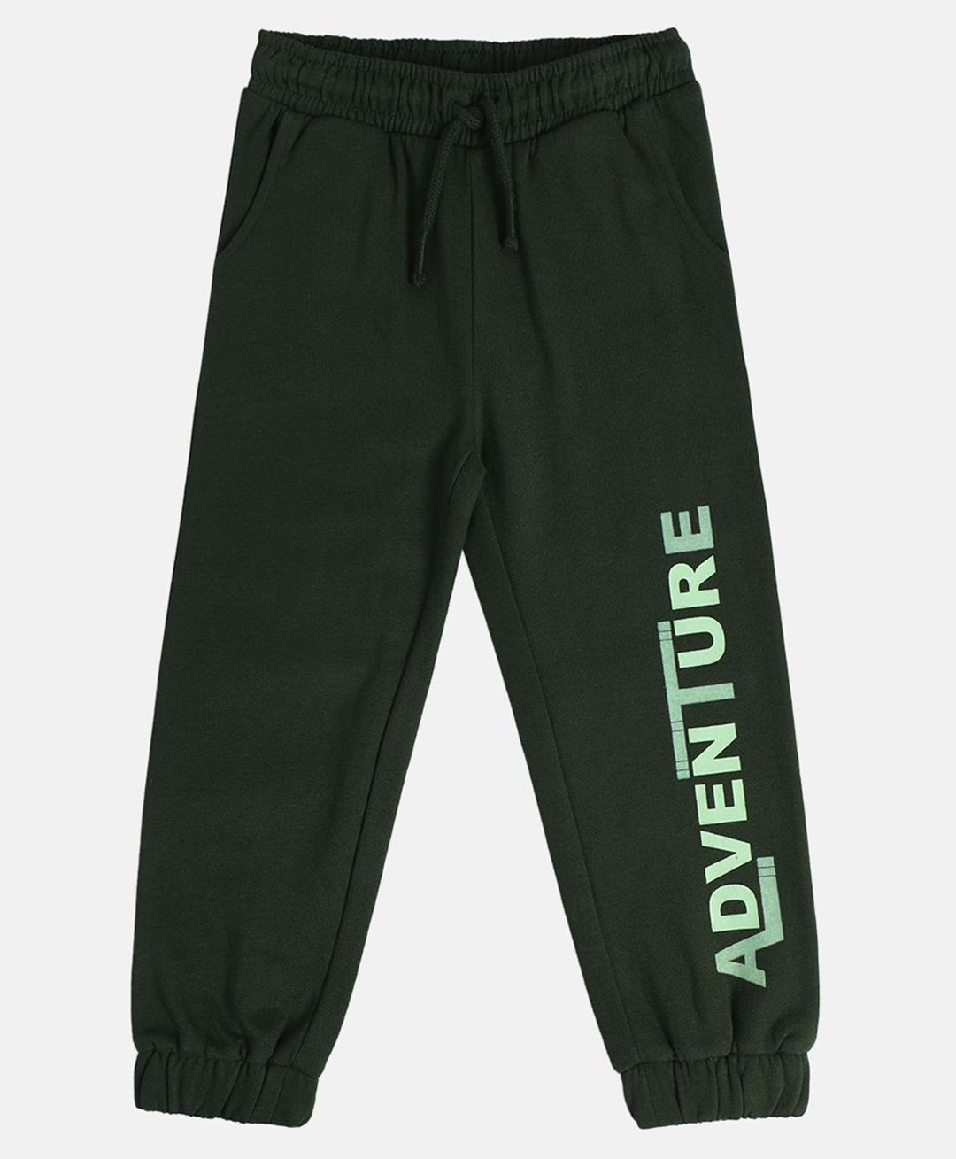MINI KLUB Cotton Adventure Text Printed Joggers - Olive Green-picture-3