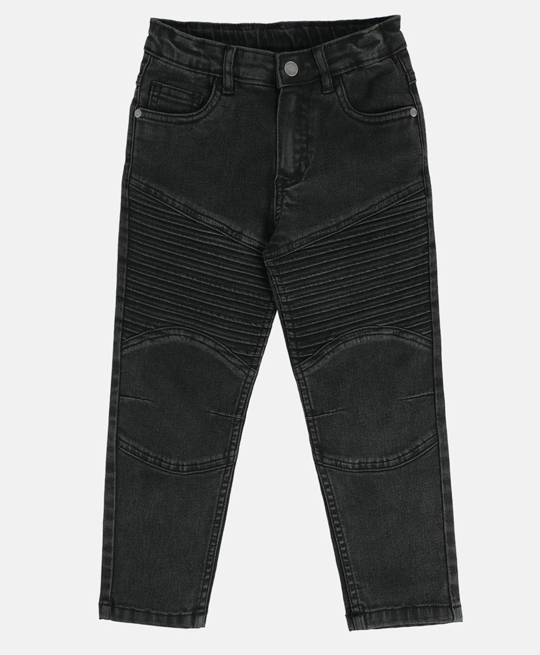 MINI KLUB Cotton Solid Denim Pant - Black-picture-16