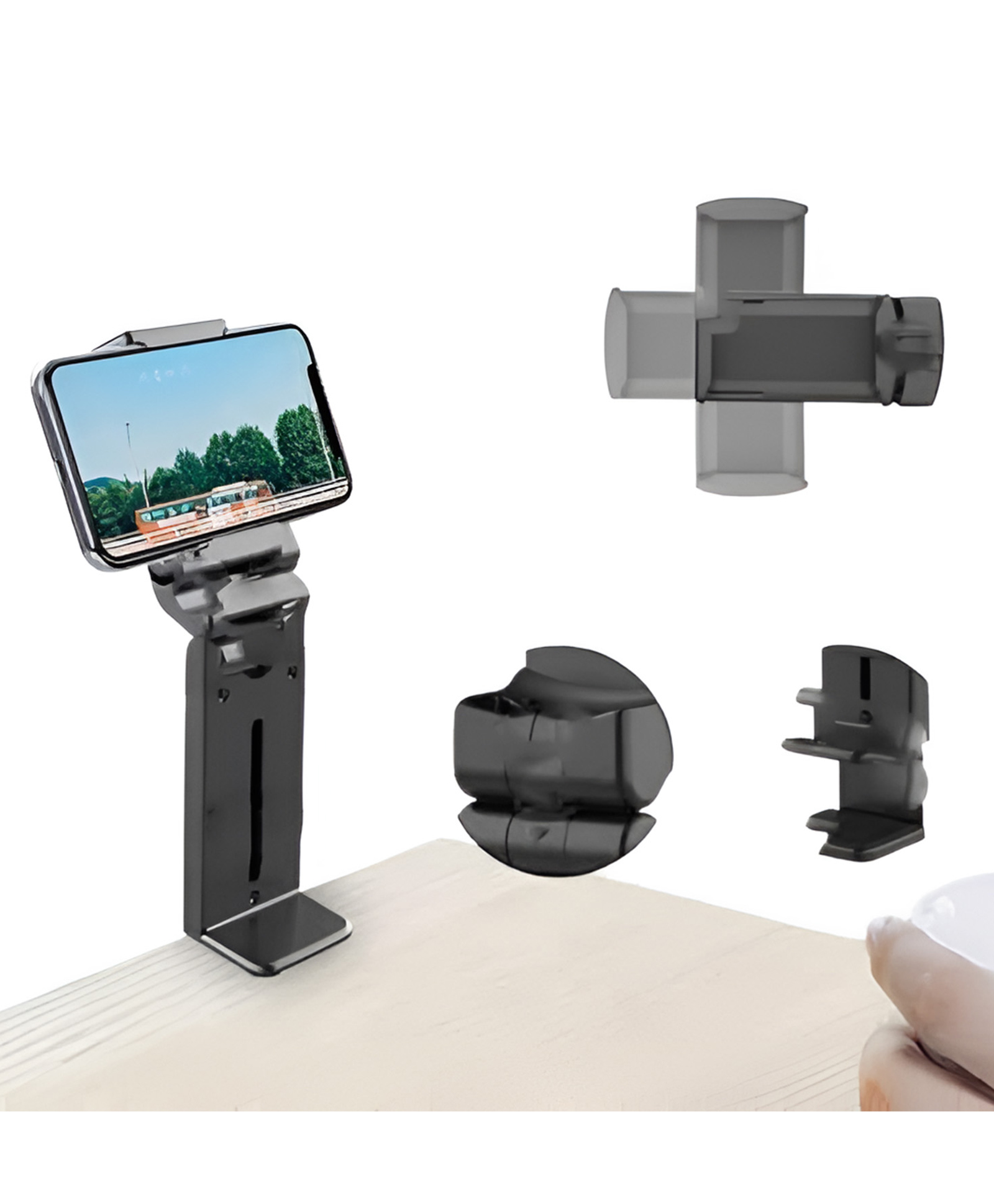 MOMISY Mobile Clip Mobile Holder, 360° Adjustable, Light Weight, for 4.7 to 6.9 inch Smartphones, Table/Video Recording/Vlogging Stand-image-2
