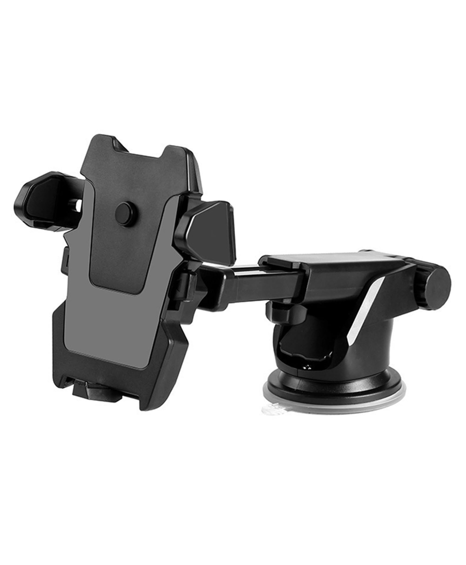 MOMISY Car Mount Adjustable Car Mobile Phone Holder Stand Universal Long Arm, for Dashboard & Windshield, 360 Rotational, Strong Suction Cup for Smartphones (Black)-image-0